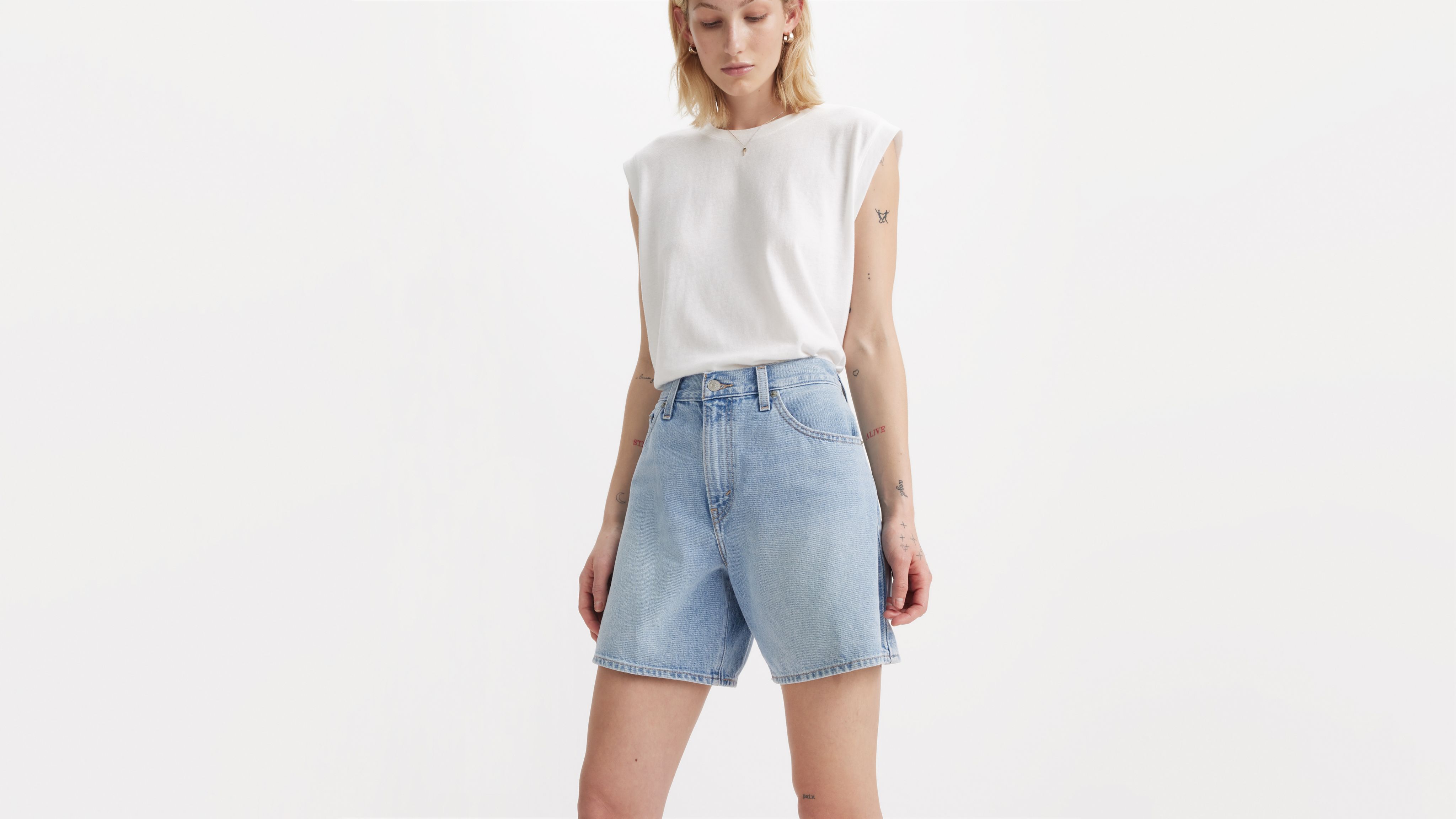 Levi's High Rise Baggy Shorts In Far And Wide