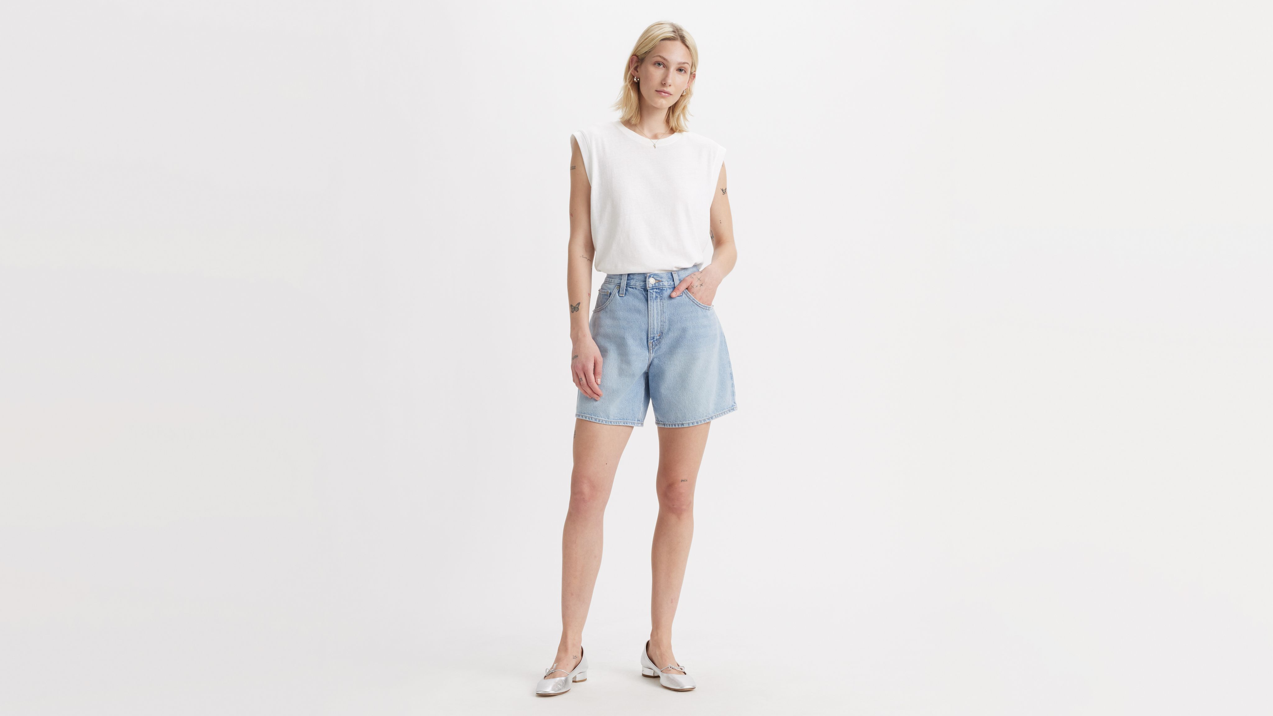 Levi's High Rise Baggy Shorts In Far And Wide