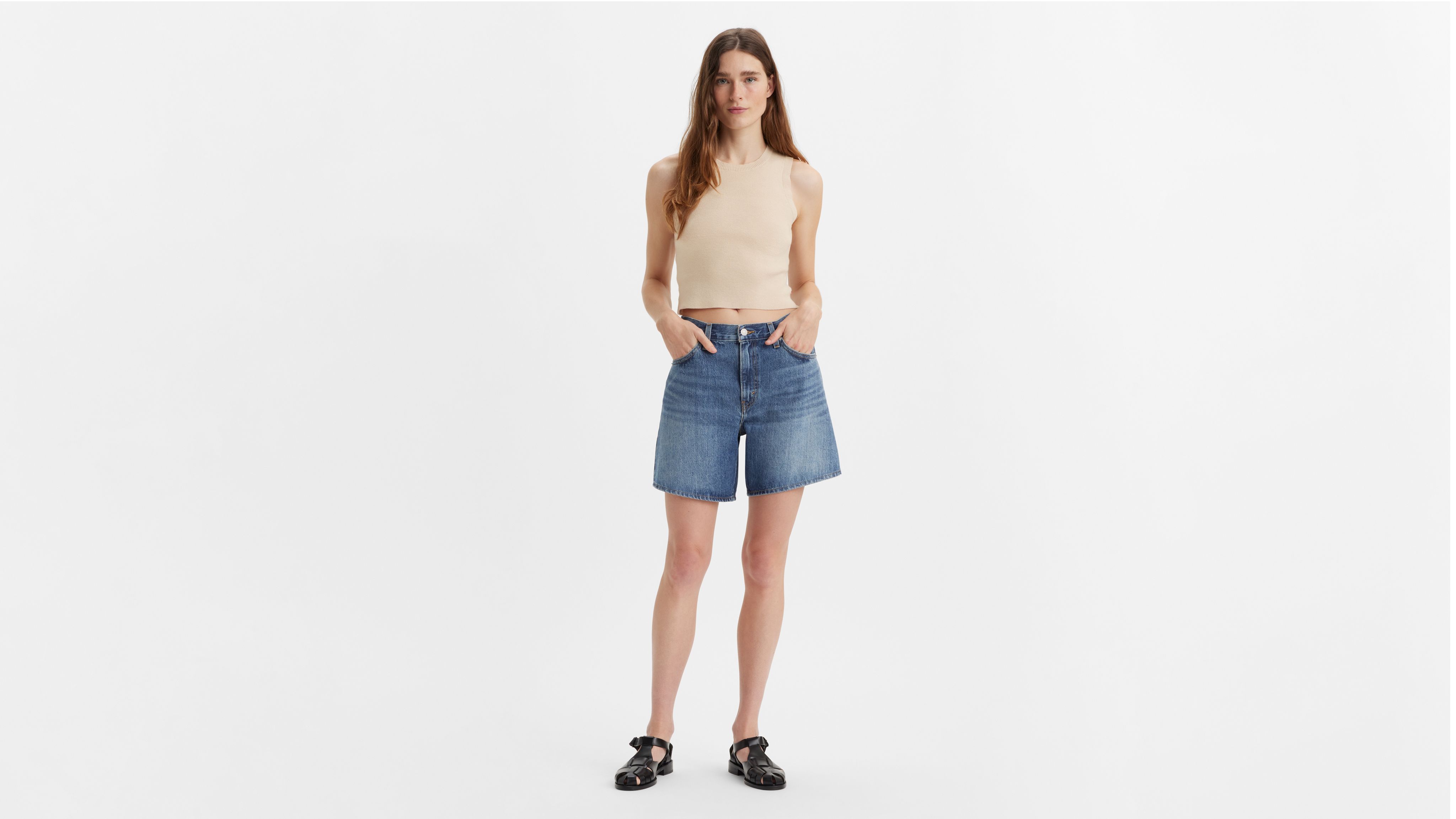 Levi's High Rise Baggy Shorts In Memory Short