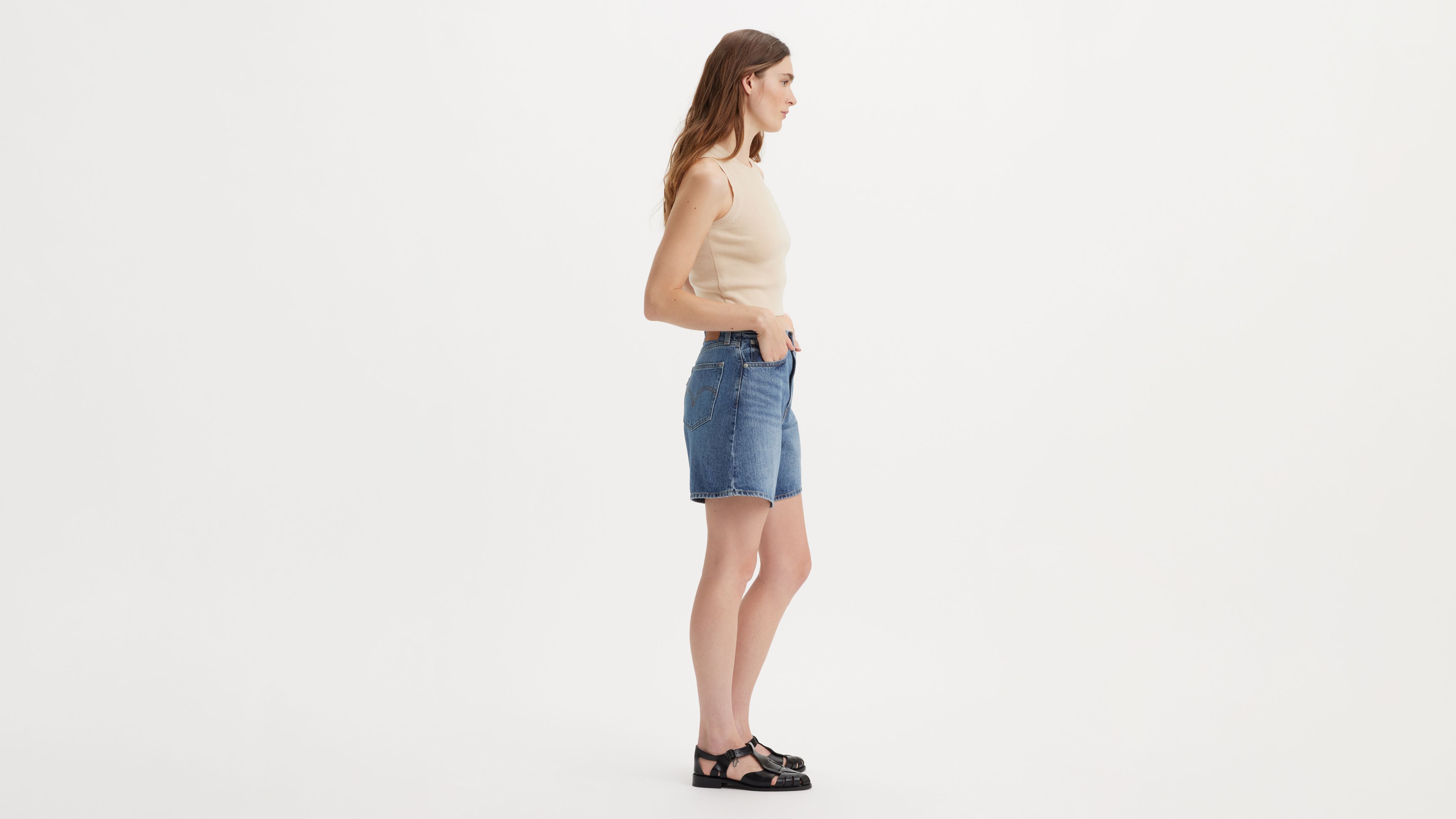 Levi's High Rise Baggy Shorts In Memory Short
