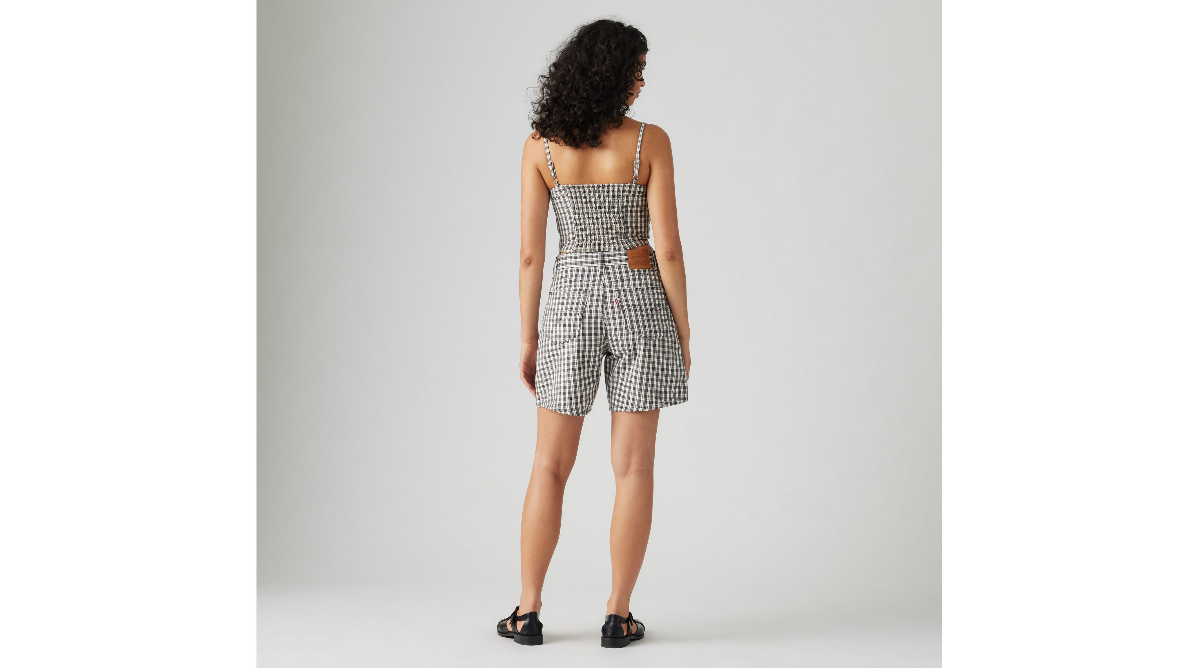 Levi's High Rise Baggy Shorts In Milo Plaid Short