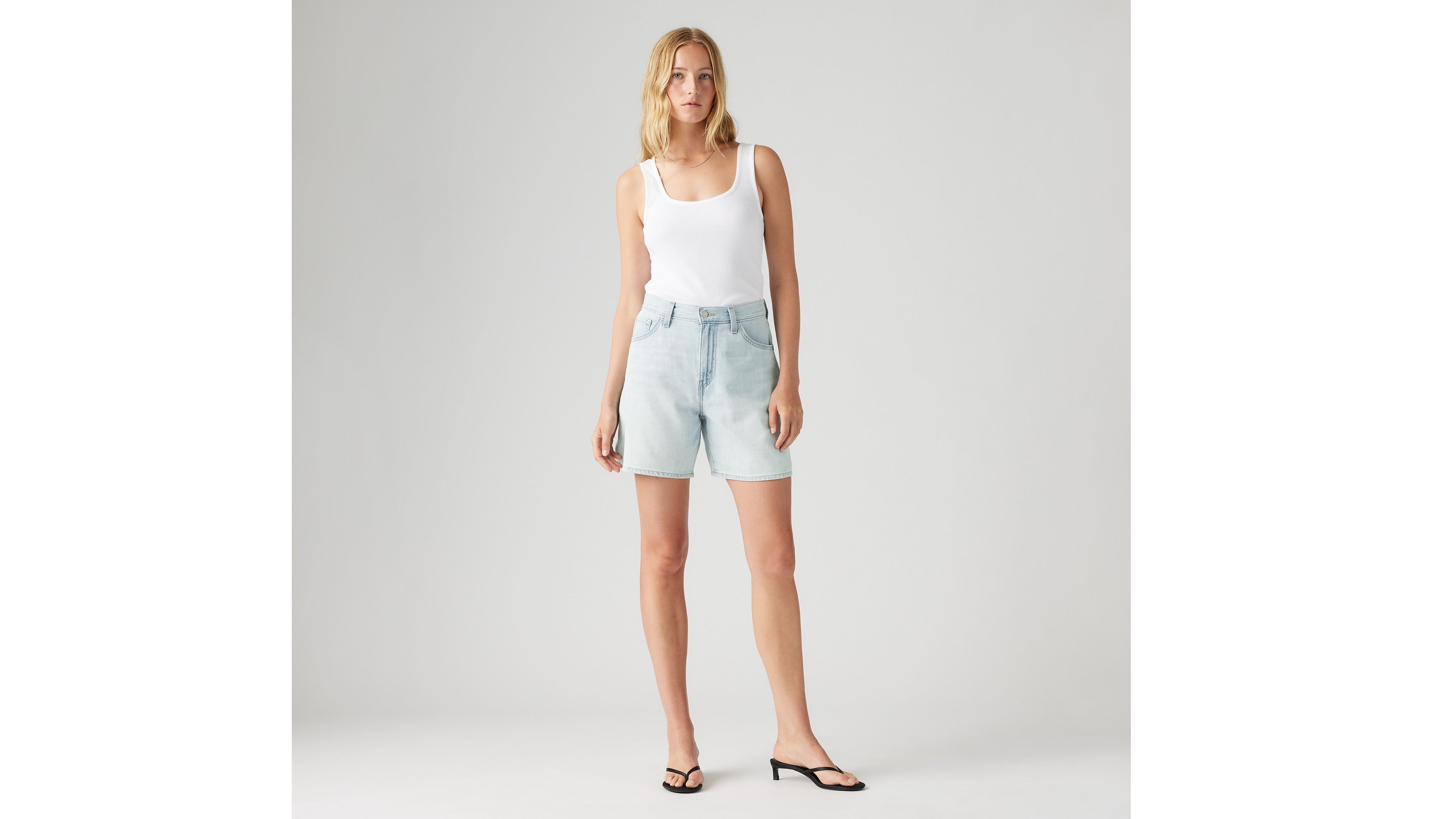 Levi's High Rise Baggy Linen+ Denim Shorts In Luxury Trip Short