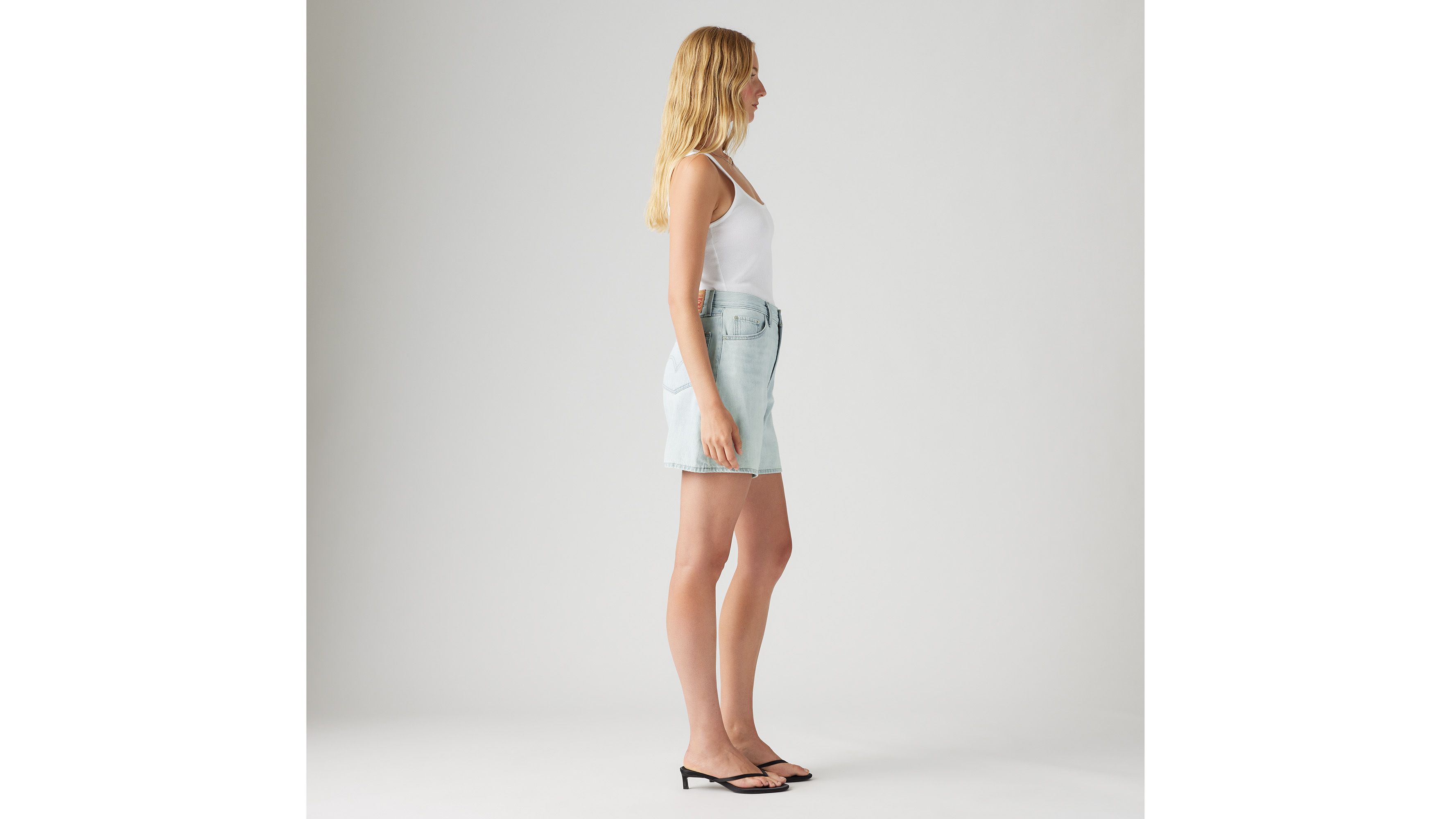 Levi's High Rise Baggy Linen+ Denim Shorts In Luxury Trip Short
