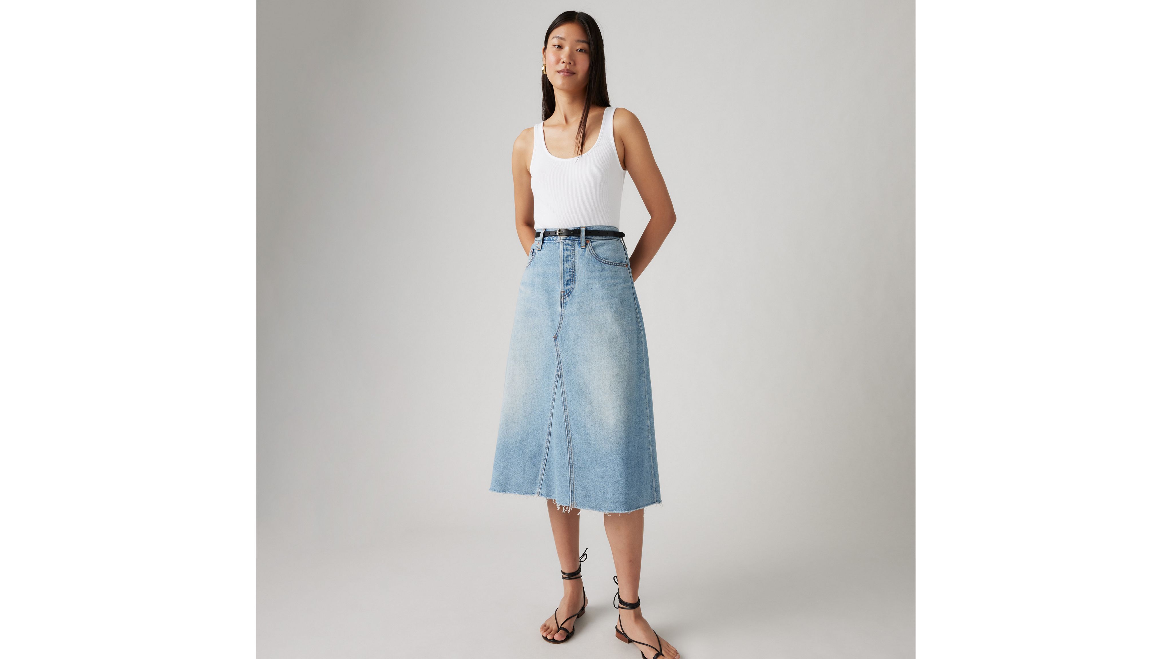 High Rise A-Line Skirt