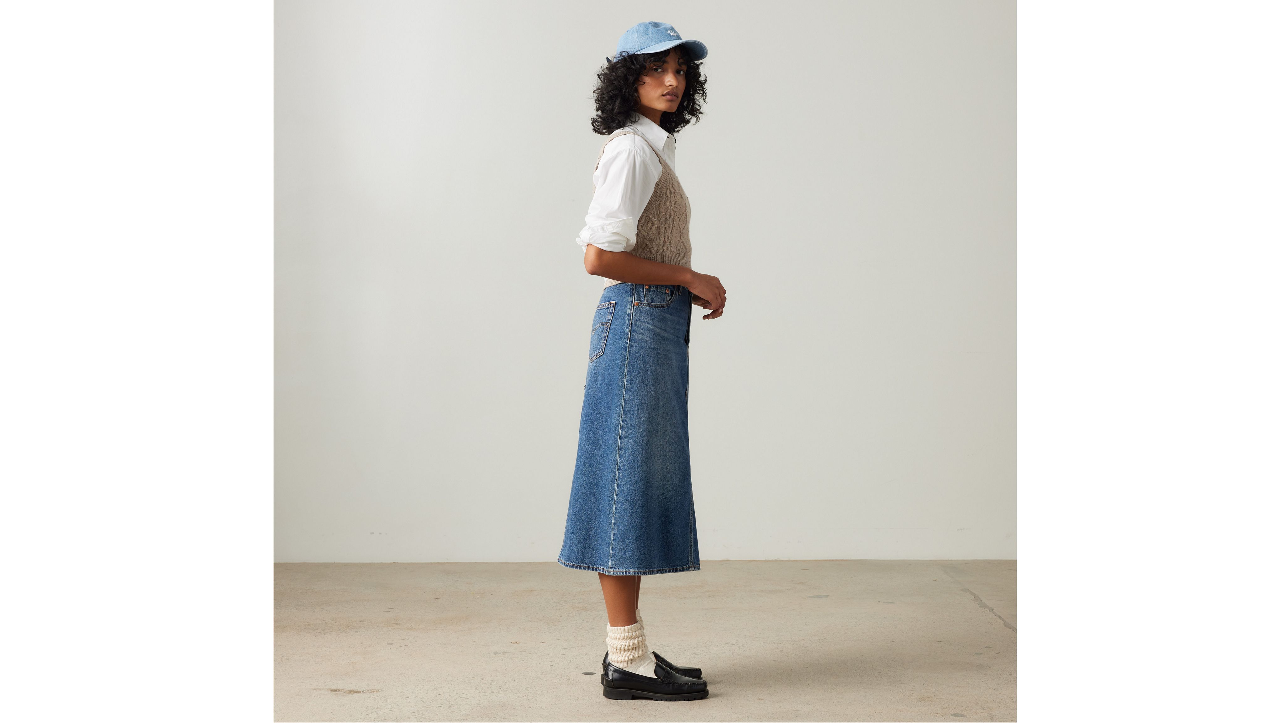 High Rise A-Line Skirt