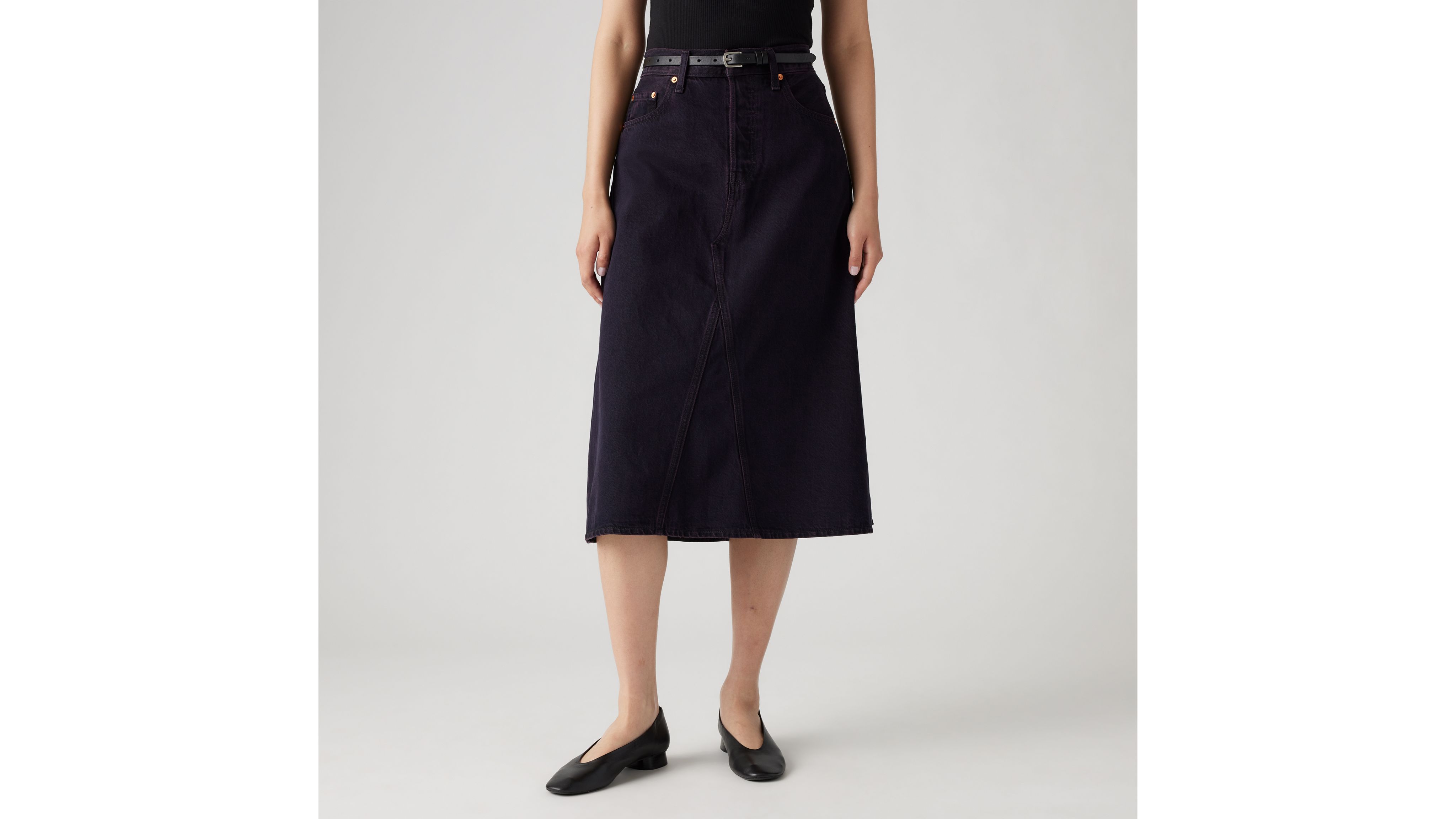 High Rise A-Line Deconstructed Skirt 2