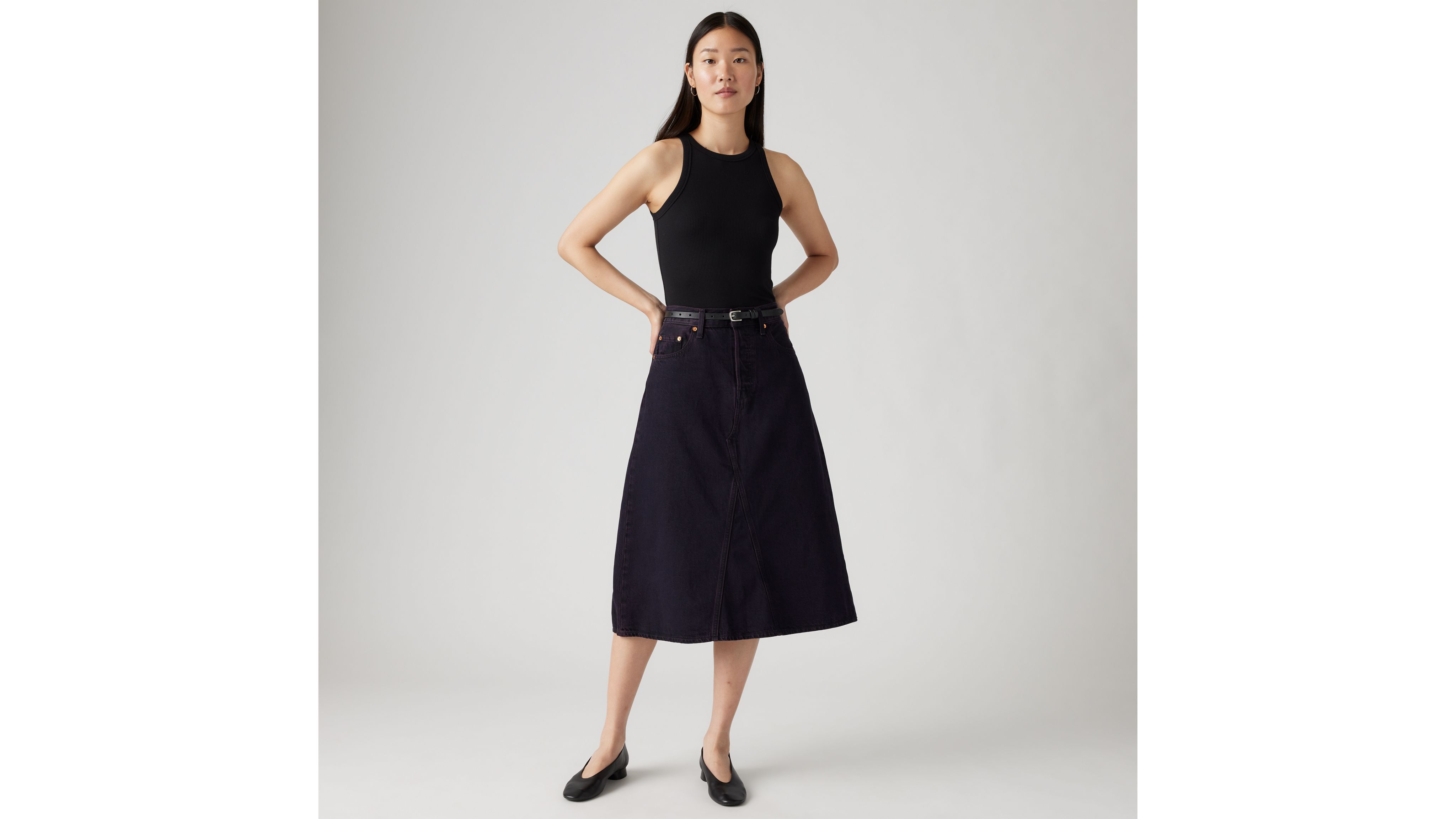 Levi's High Rise A-Line Deconstructed Skirt - Women's 28