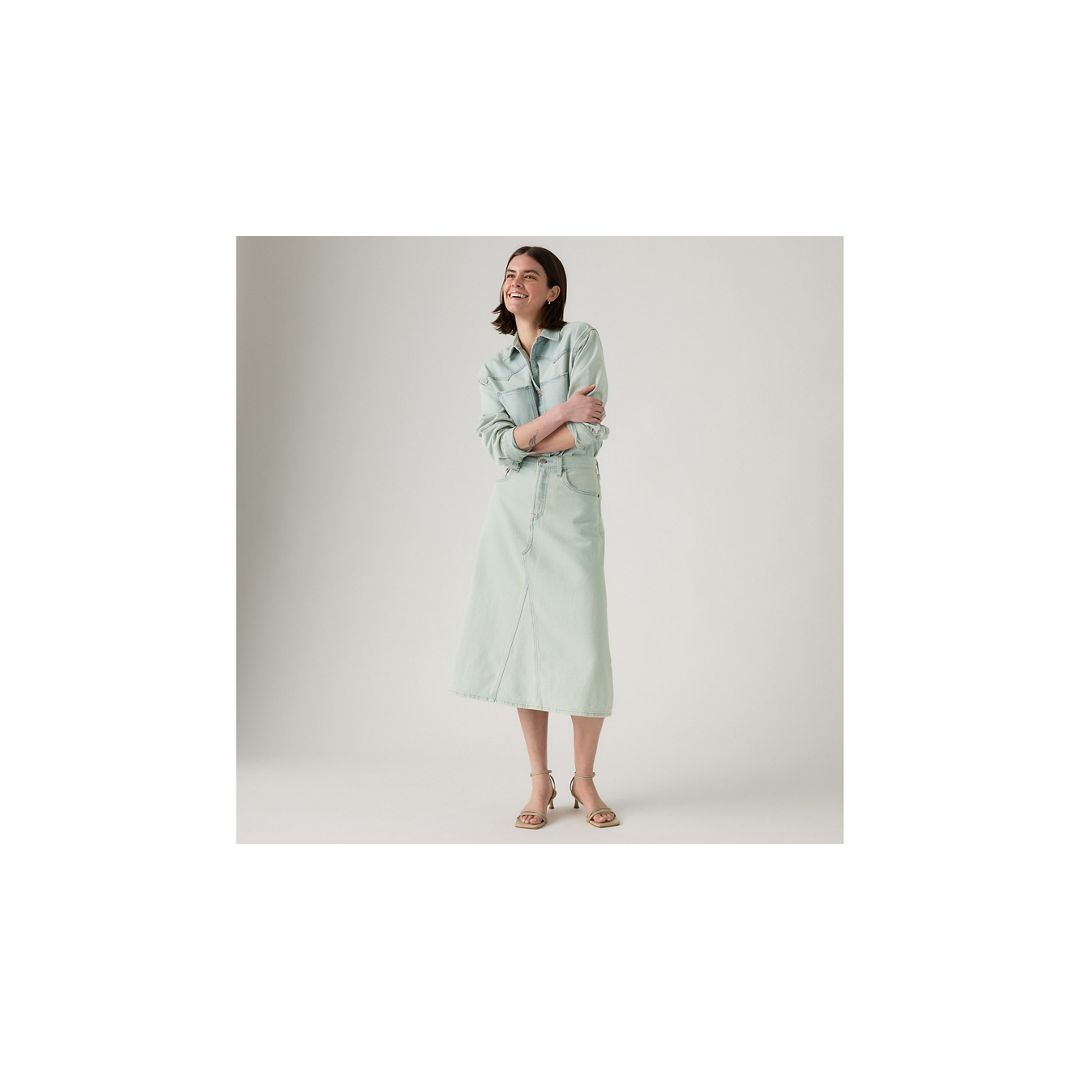 Levi's High-rise A-line Decon Skirt In Blue
