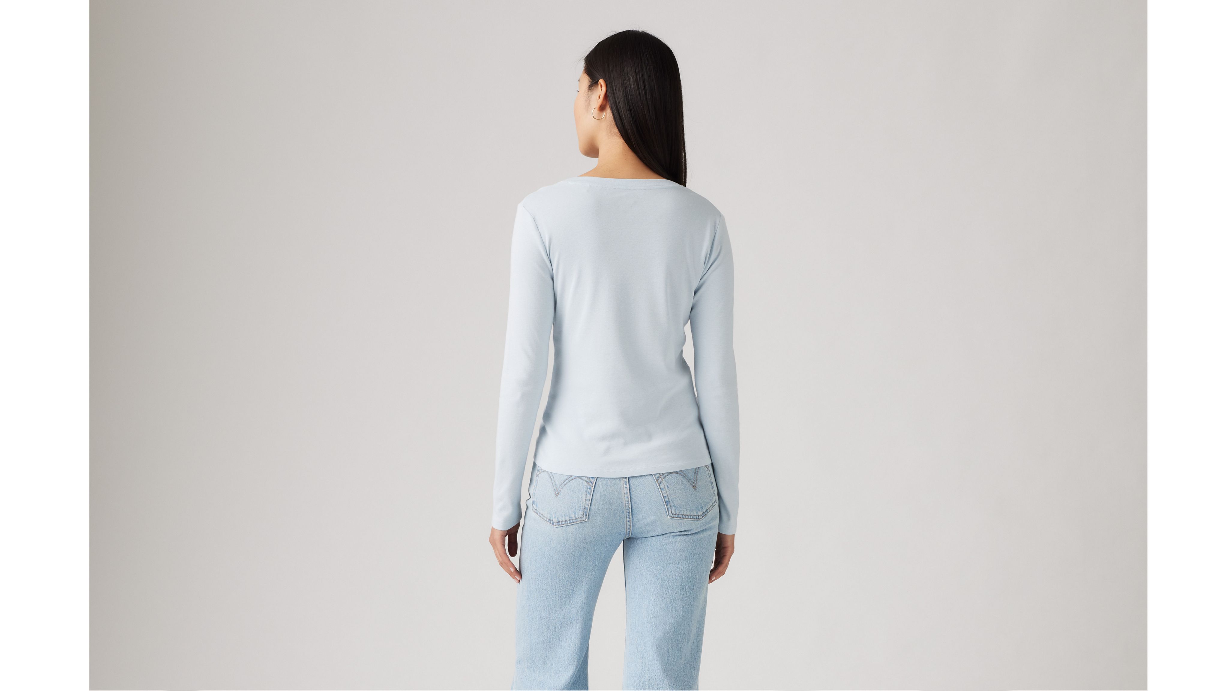 Levi's Essential Housemark T-shirt met lange mouwen voor dames, wit., S