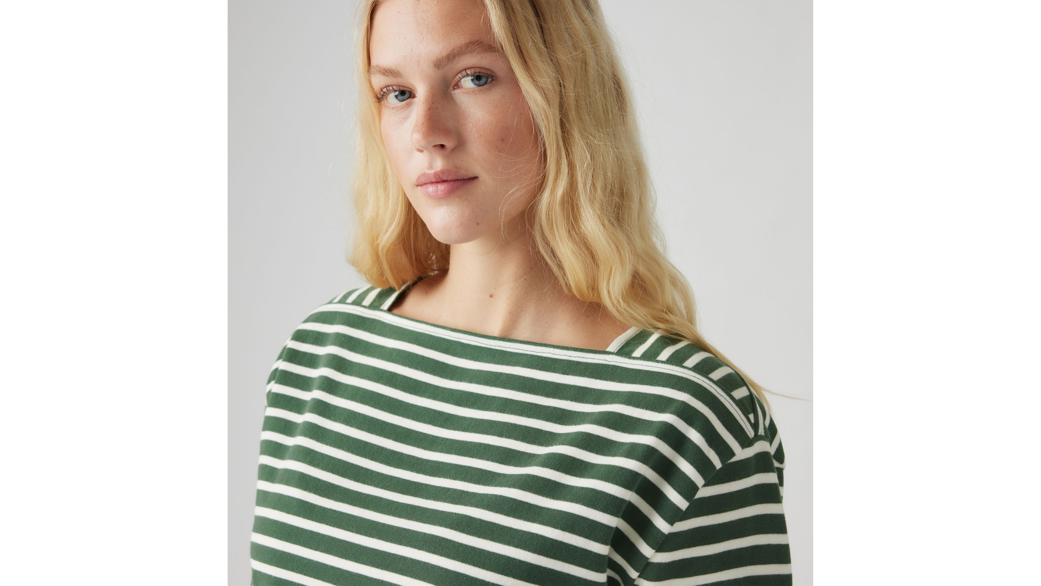 Levi's Bay Sailor Long Sleeve T-shirt In Open Water Stripe Python