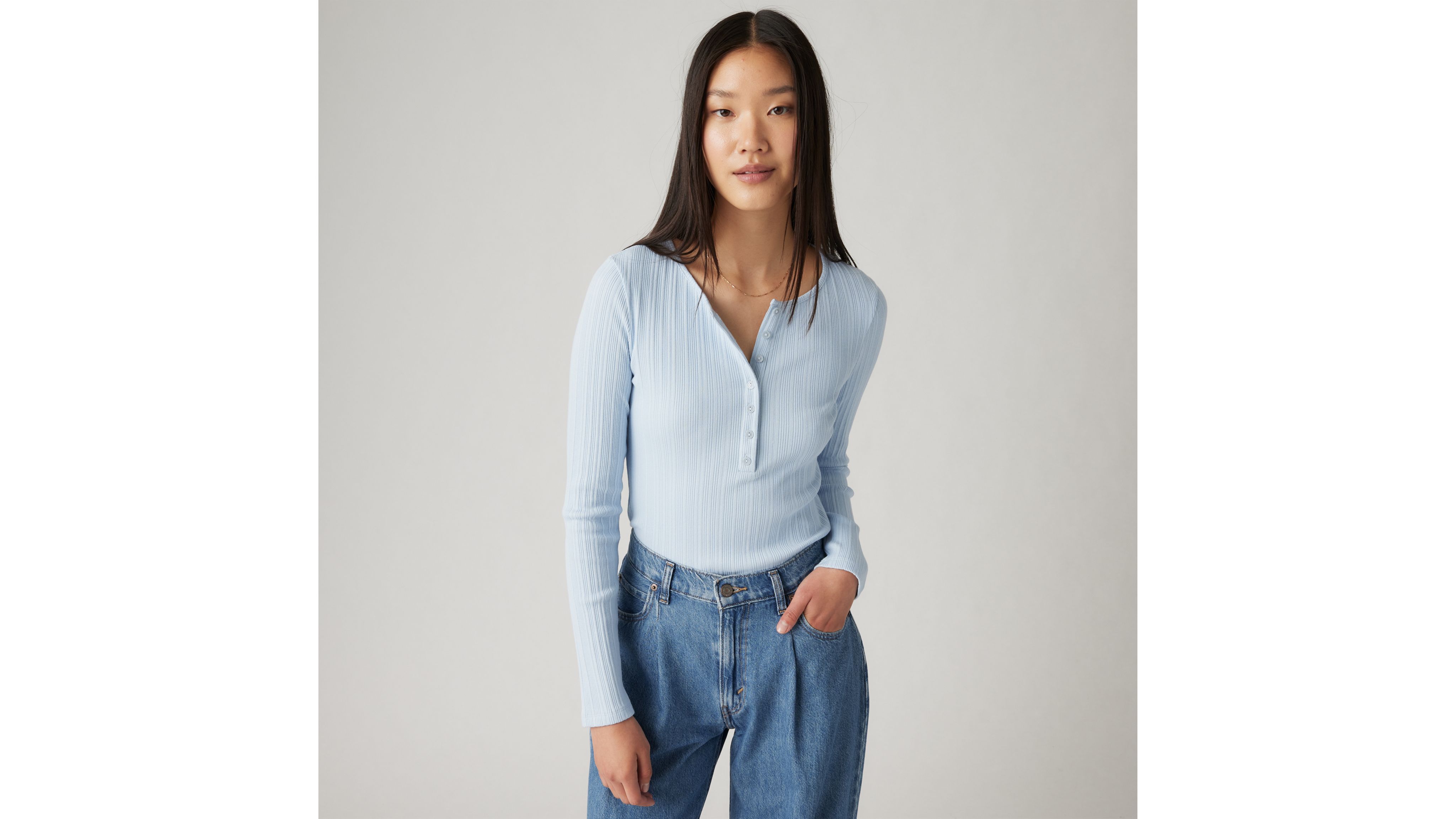 Dry Goods Vacationer Ribbed Henley - Blue | Levi's® US