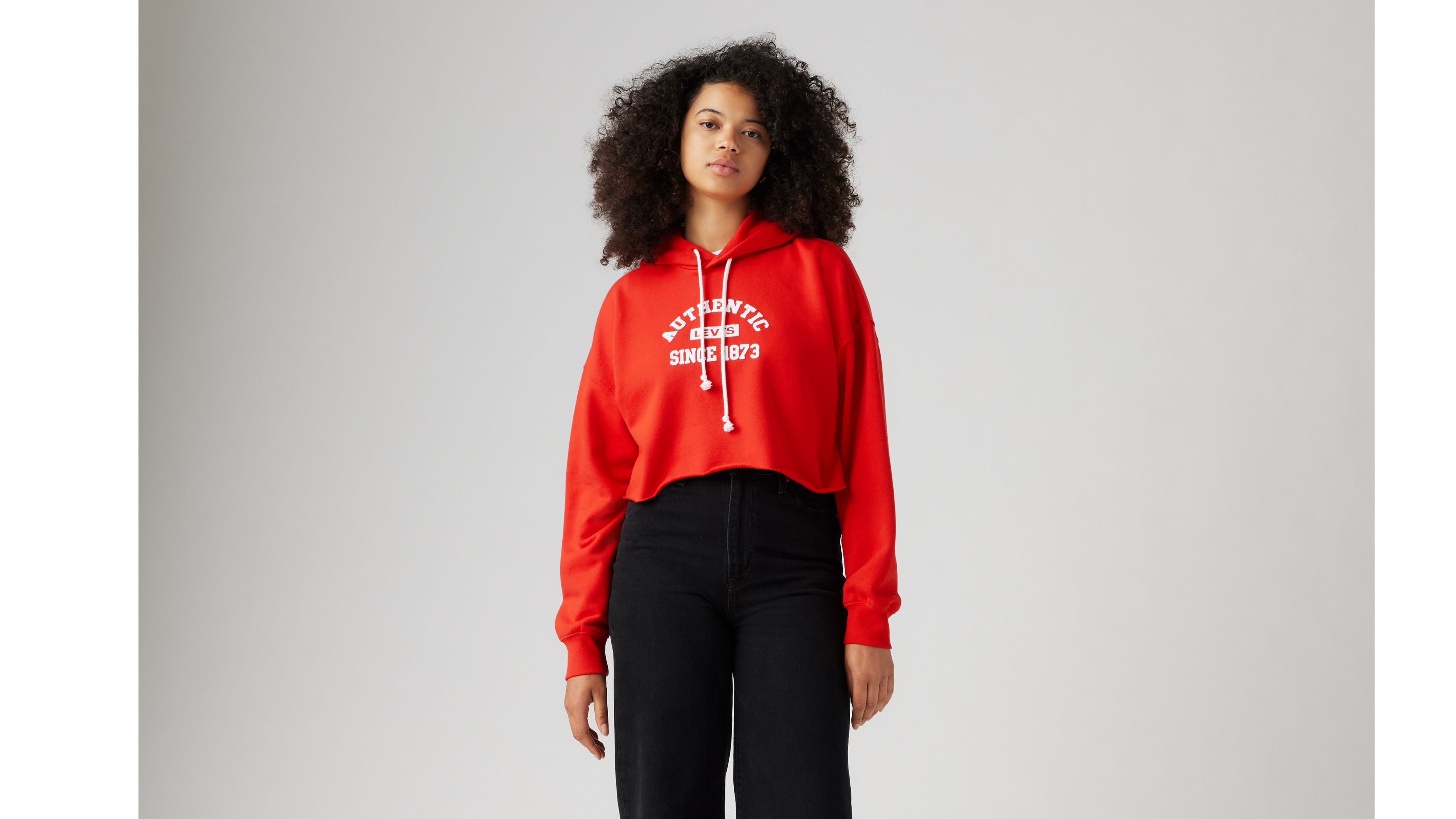 Graphic Leo Cropped Hoodie Red Levi s GB