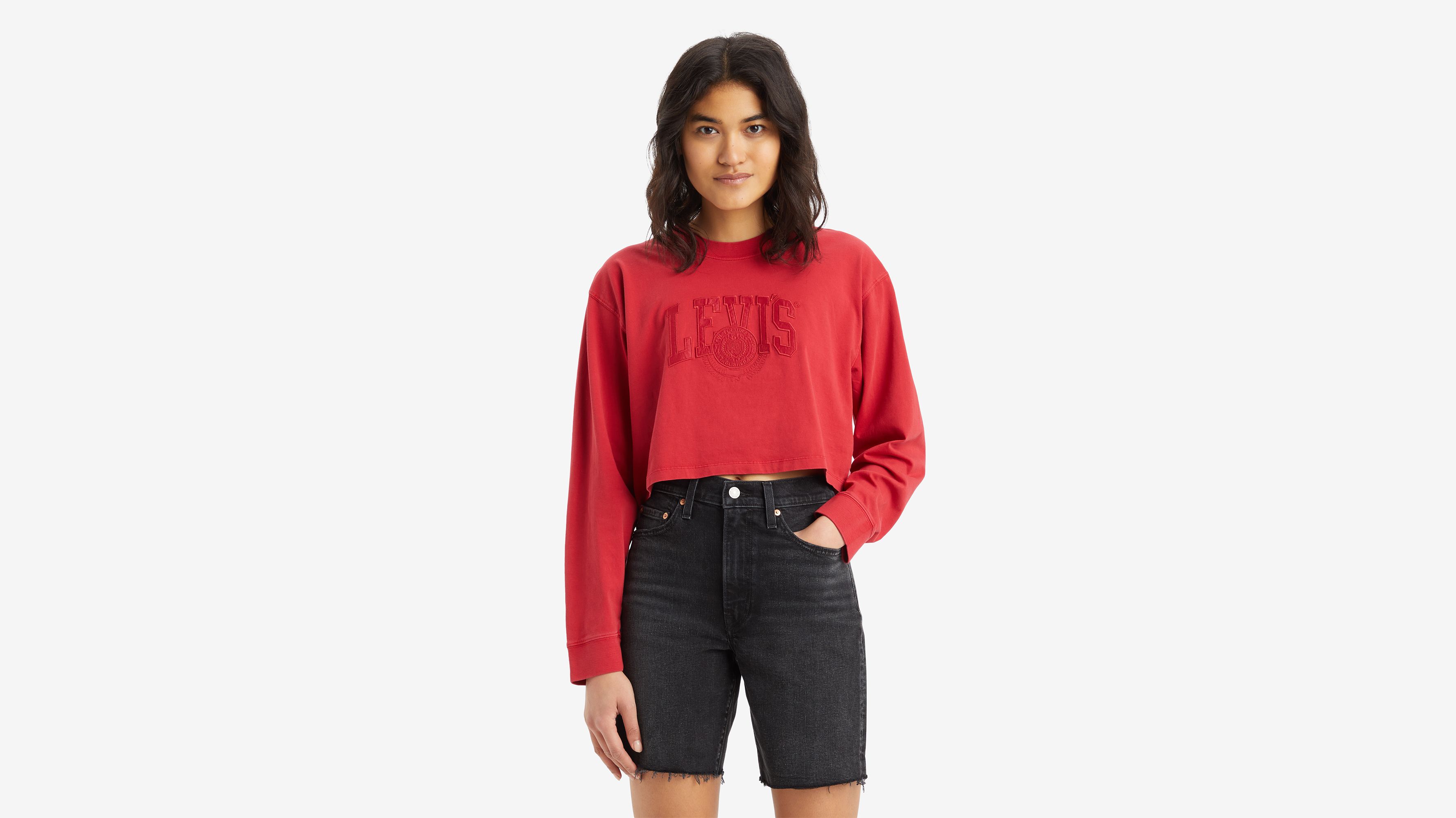 Cropped Long Sleeve Football T-Shirt 2
