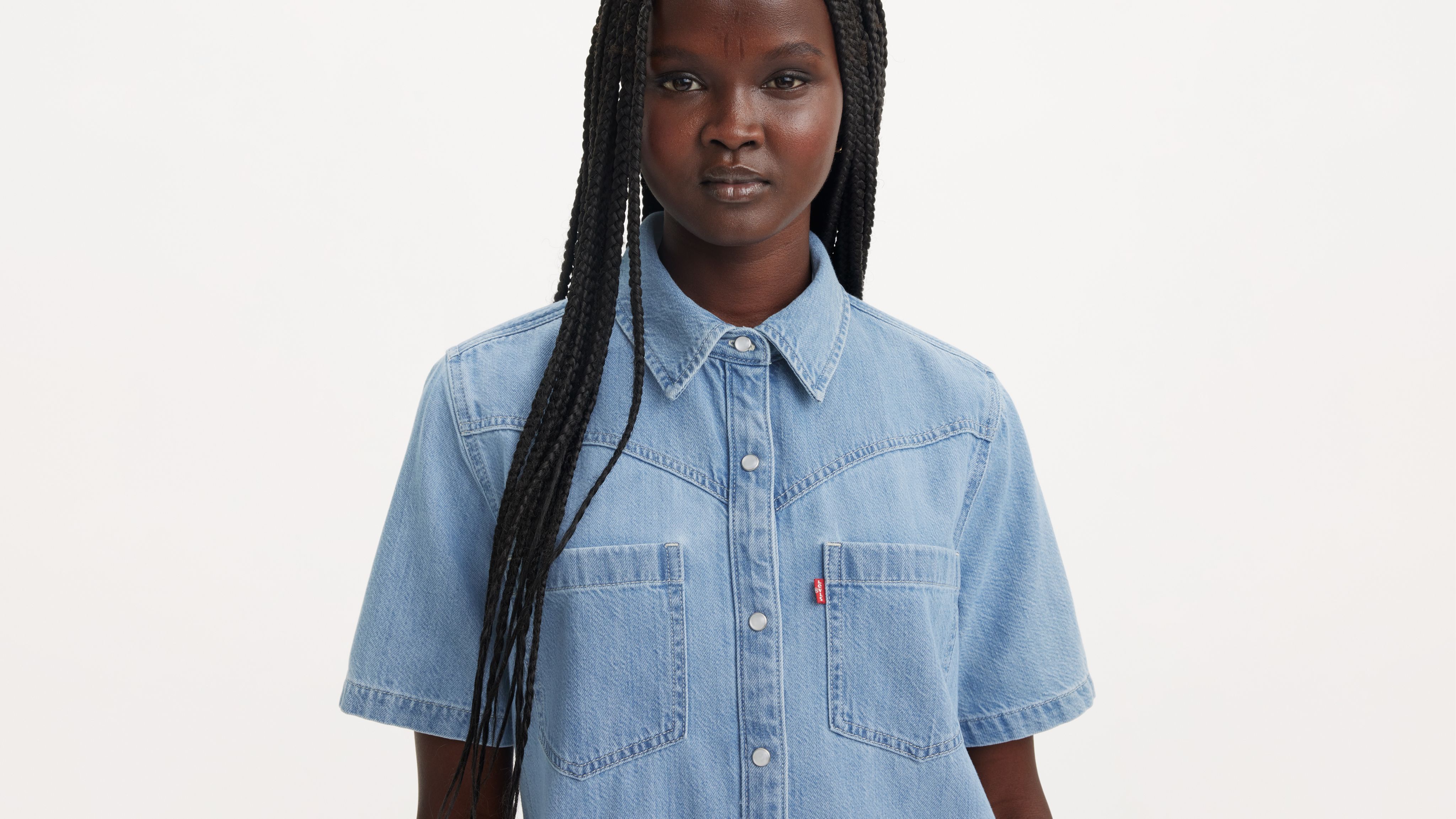 Louisa Short Sleeve Denim Dress