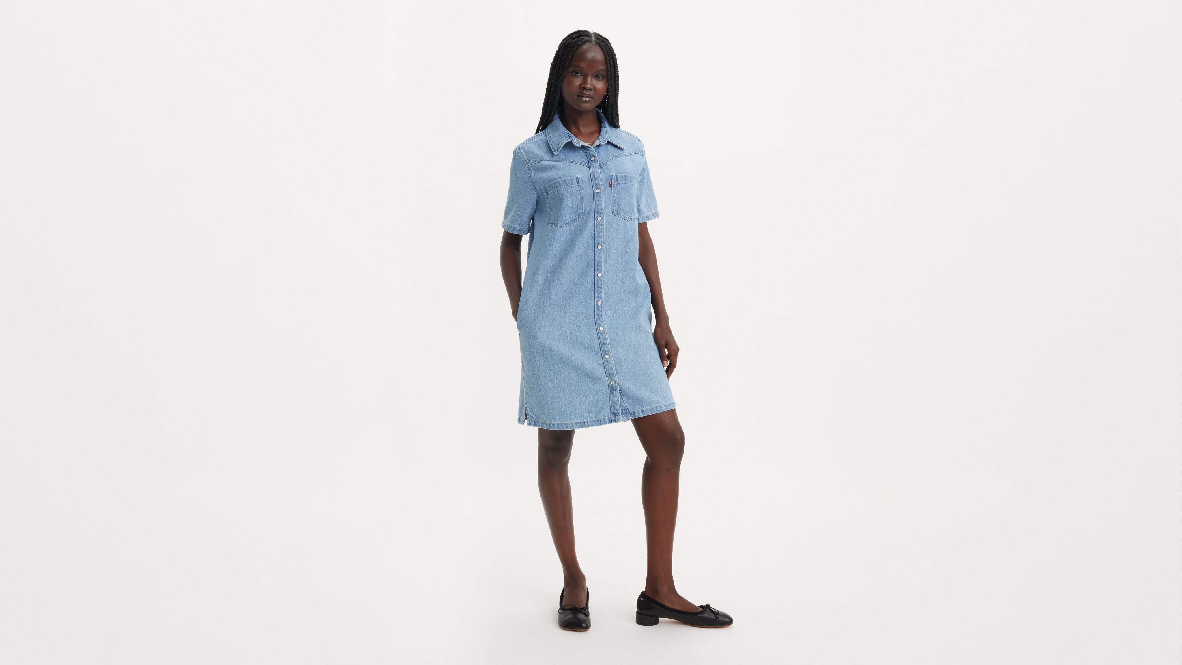 Louisa Short Sleeve Denim Dress