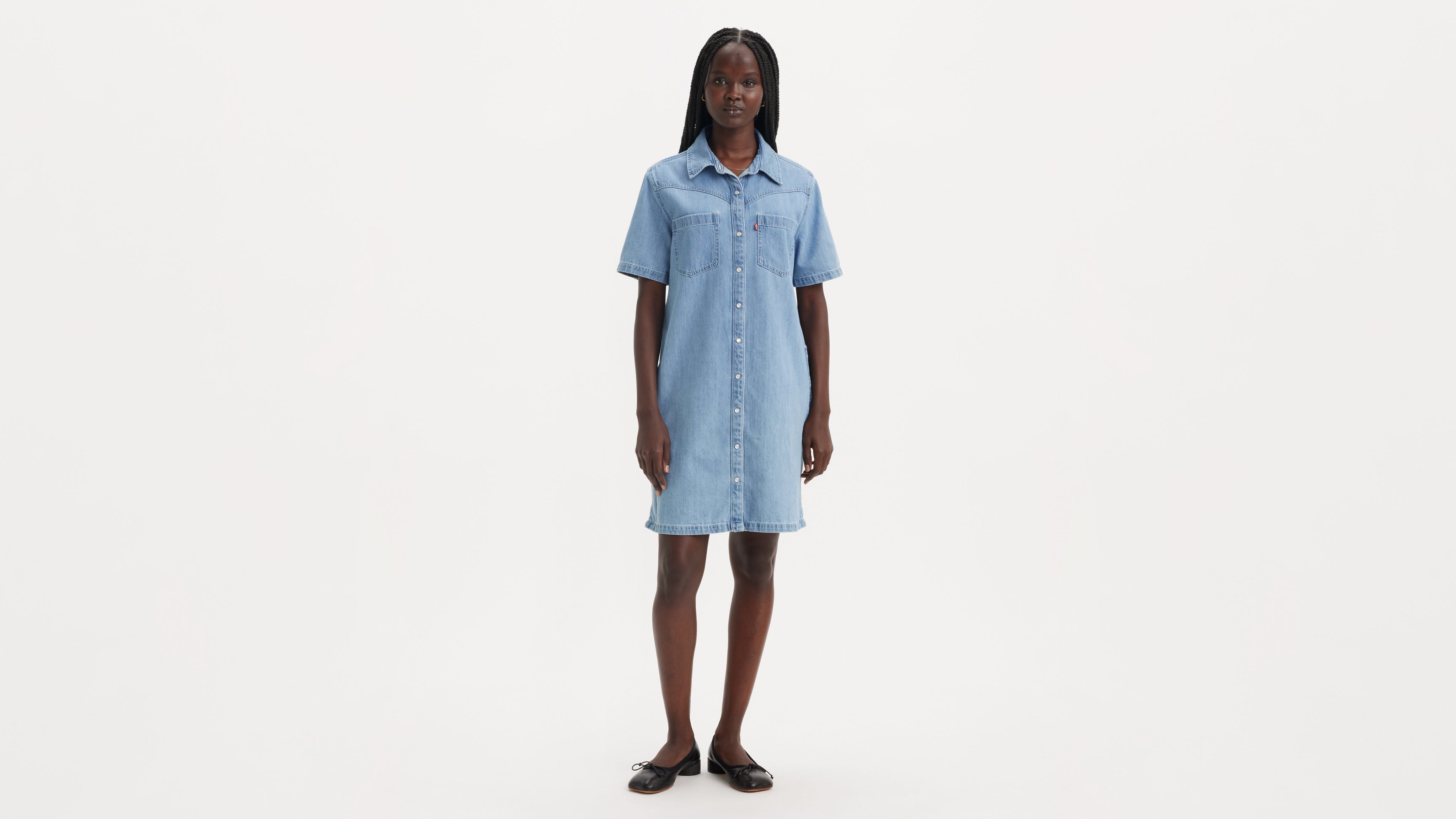 Louisa Short Sleeve Denim Dress