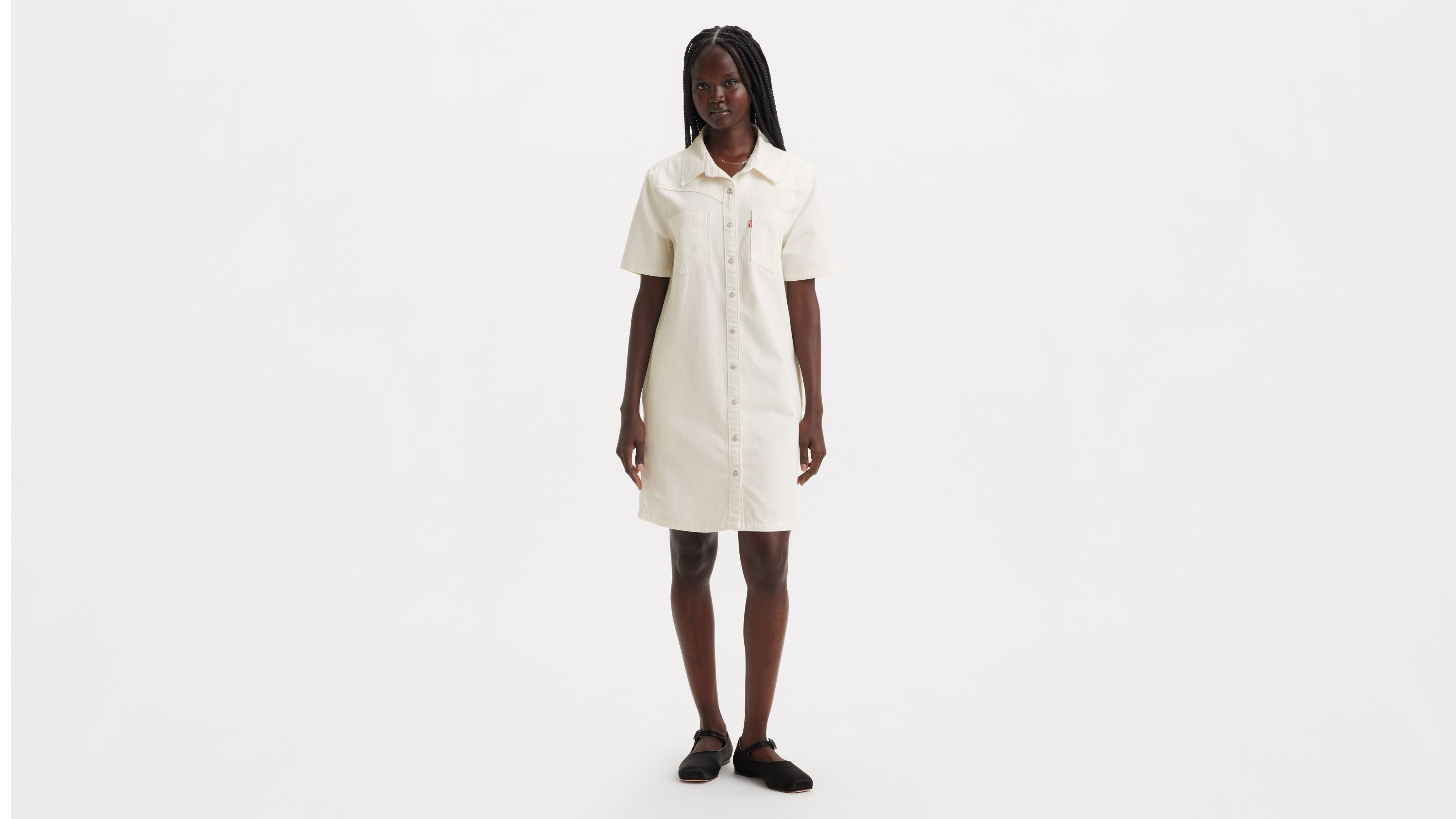 Louisa Short Sleeve Denim Dress - White | Levi's® US