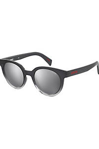 Levis Wordmark Logo Hexetate Oval Sunglasses (Grey)