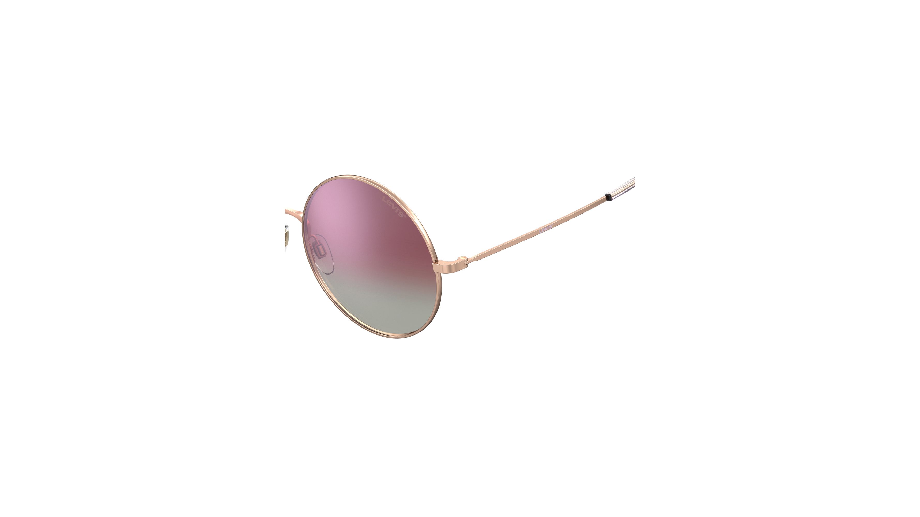 Pink Gold Round Sunglasses 2