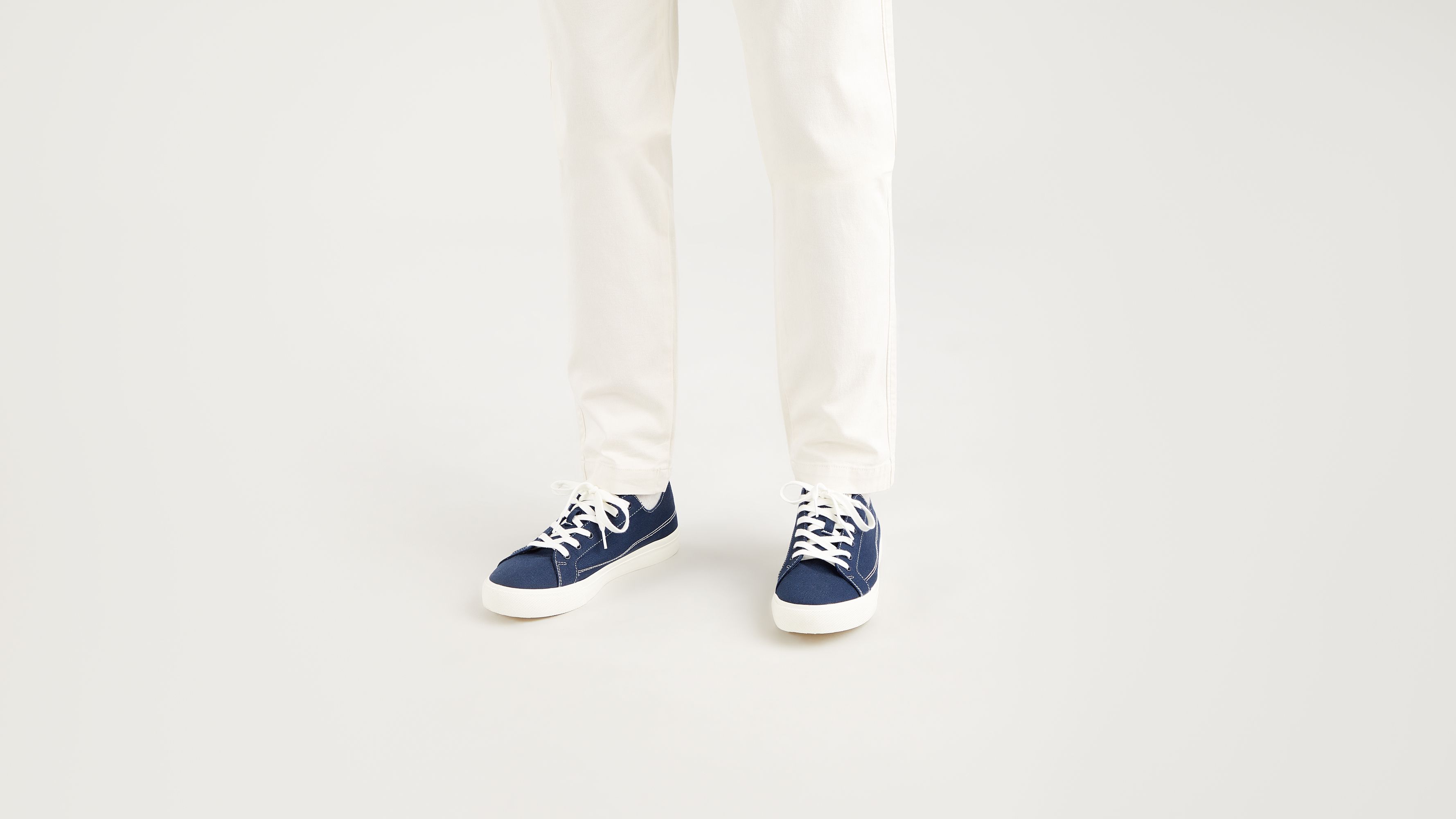 Levi's Decon Lace - Sneaker Uomo In Cotone Biologico, Regular White, Taglia 43 EU