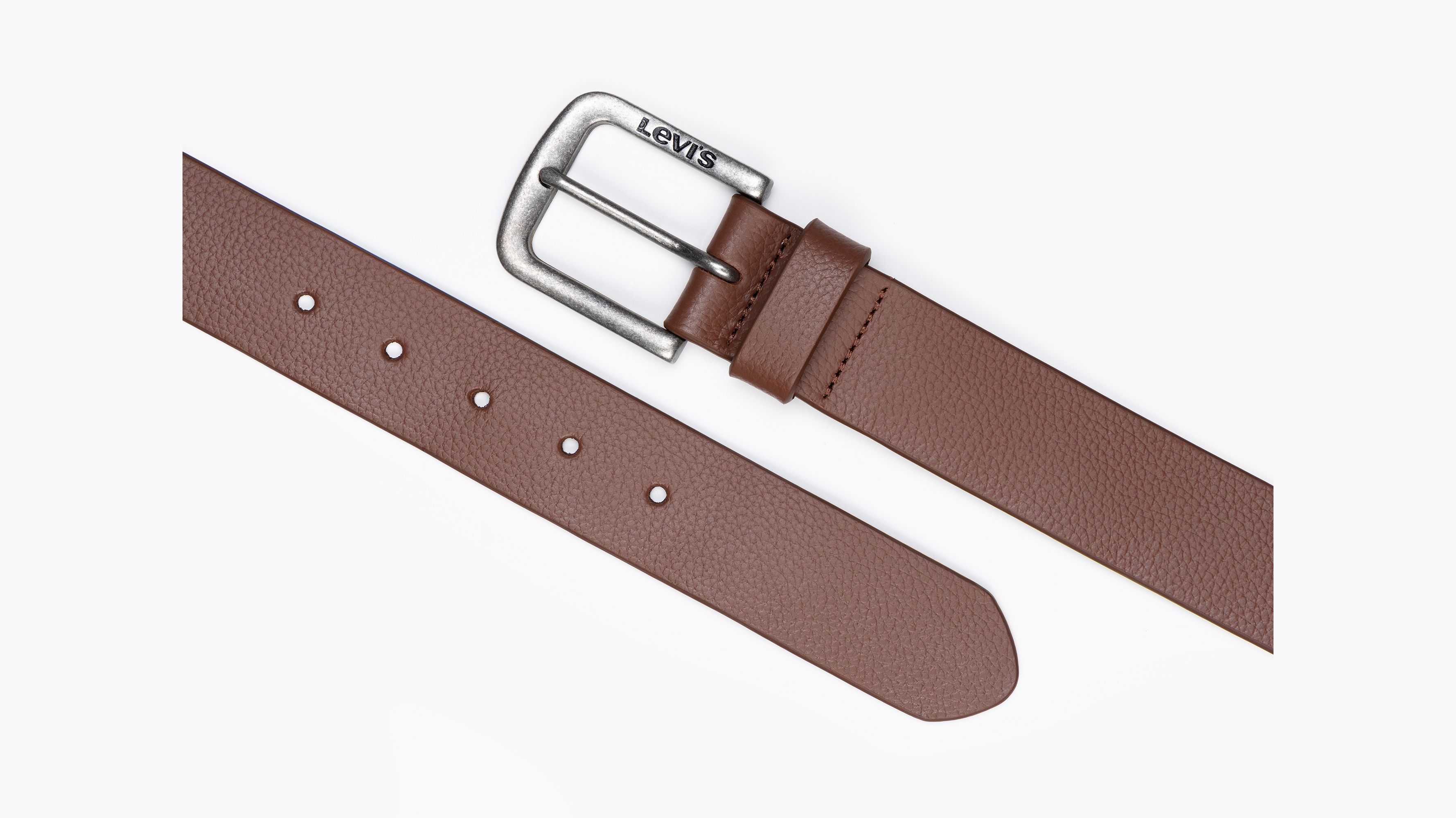 Levi's - Seine - Ceinture En Cuir Et Métal - Noir Mat