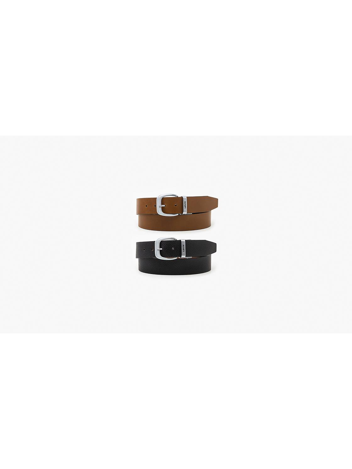 Men's belts with logo and stripes