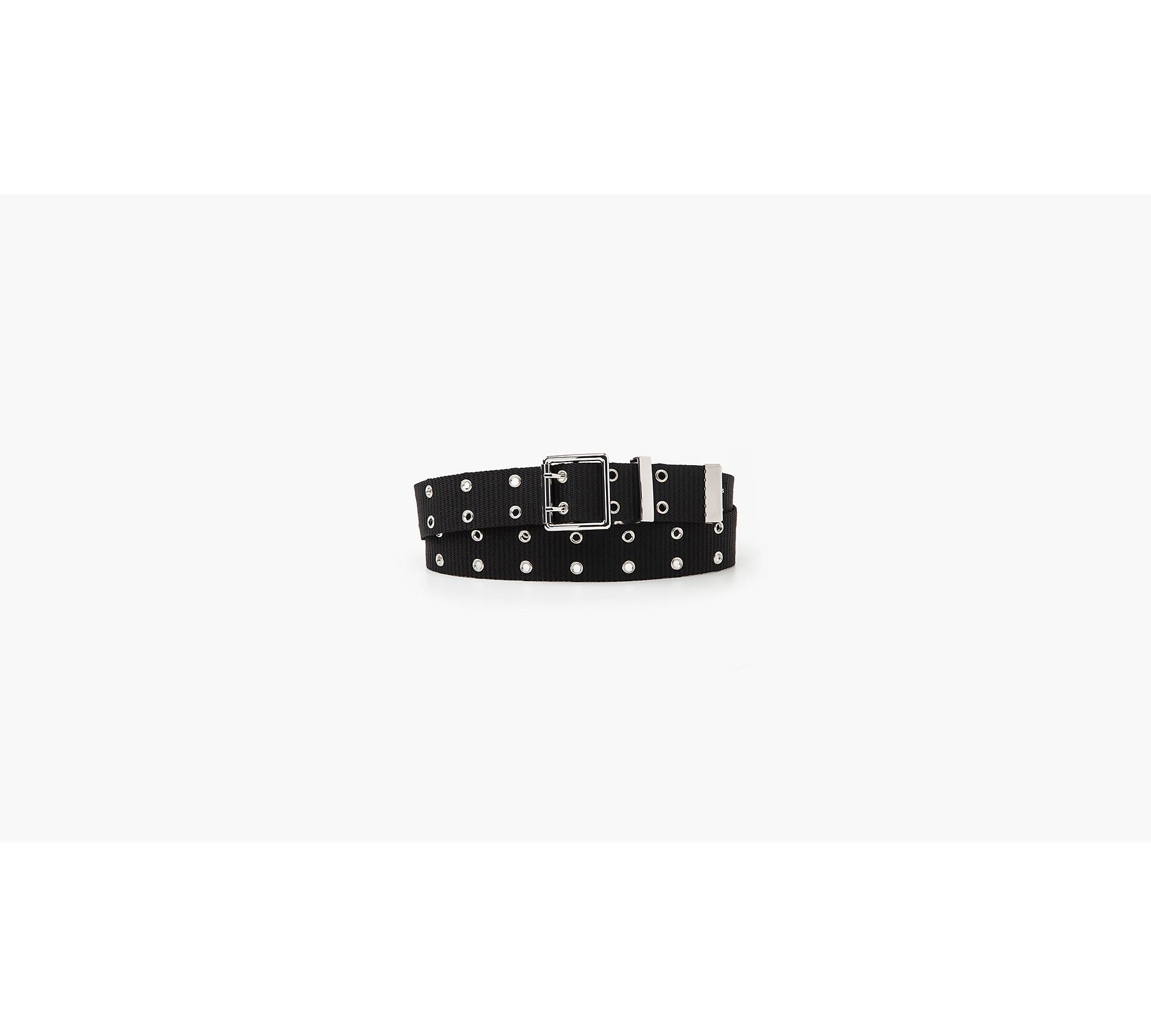 Thin Double Buckle Harness Belt - Black - One Size