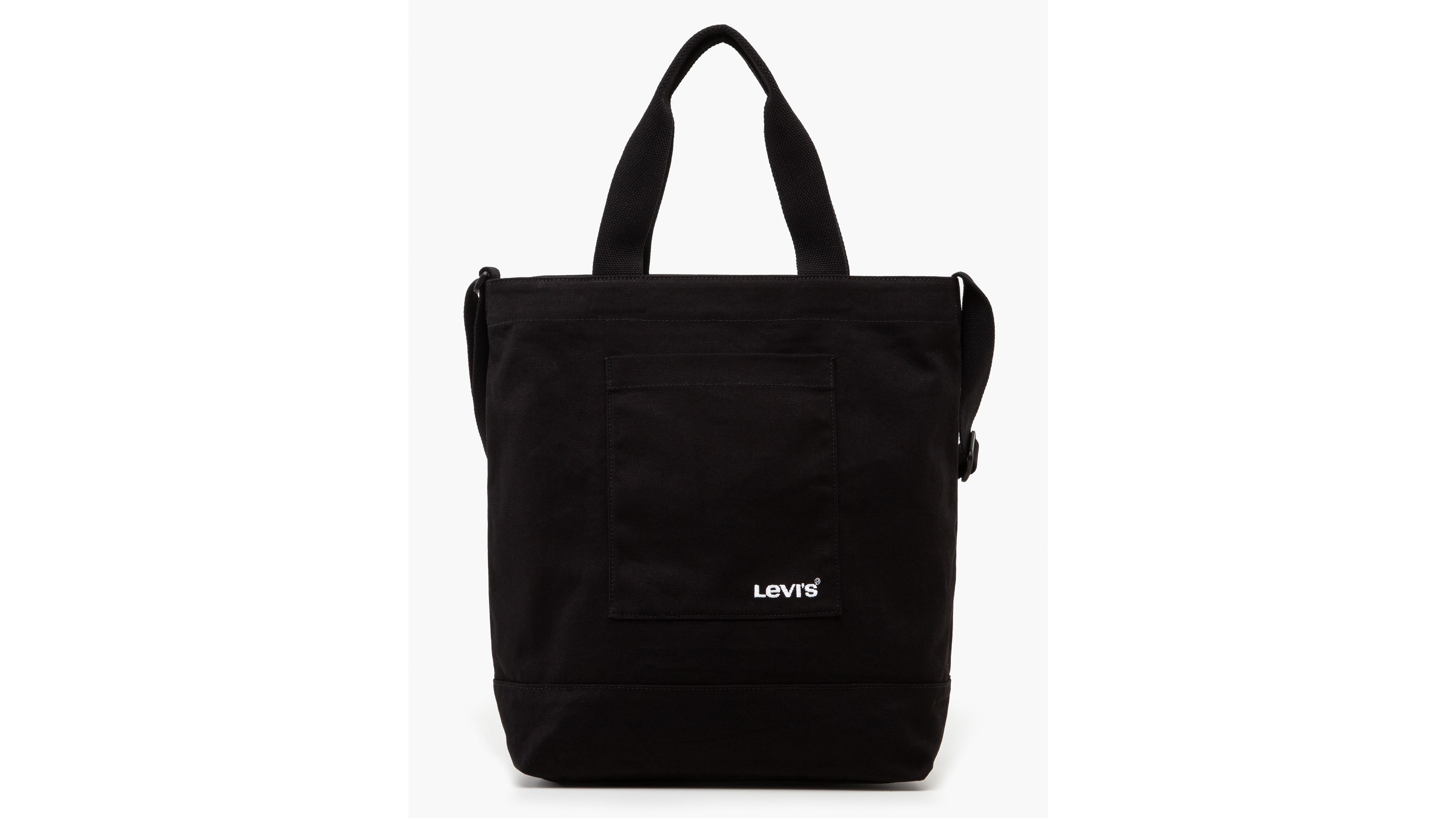 Levi's zip up tote bag with additional long strap in black