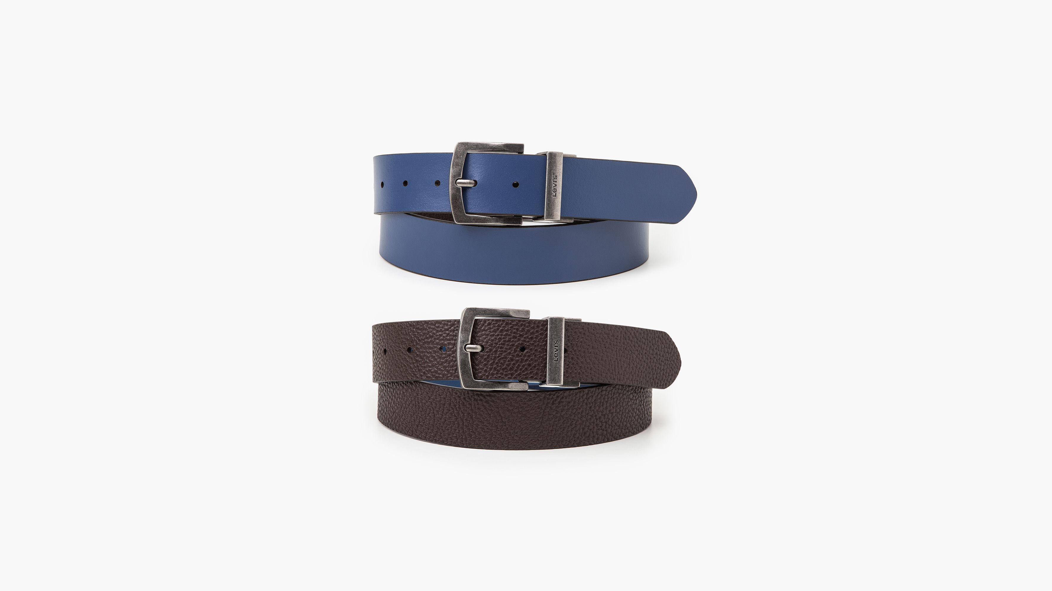 Angled Buckle Reversible Belt - Brown