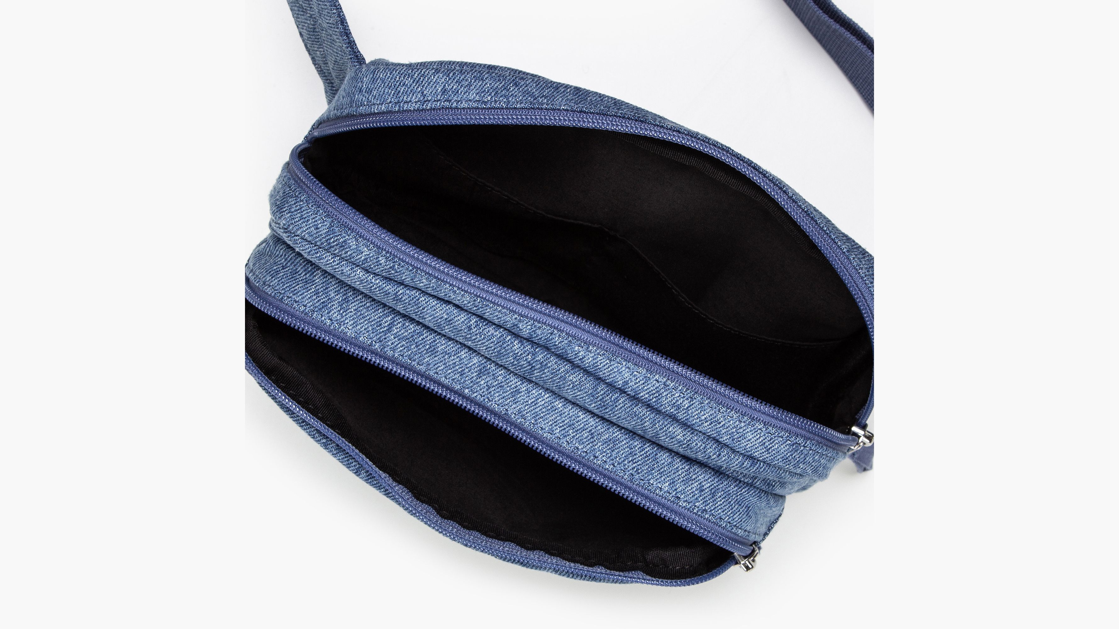 Levi's bum bag in denim blue with poster logo