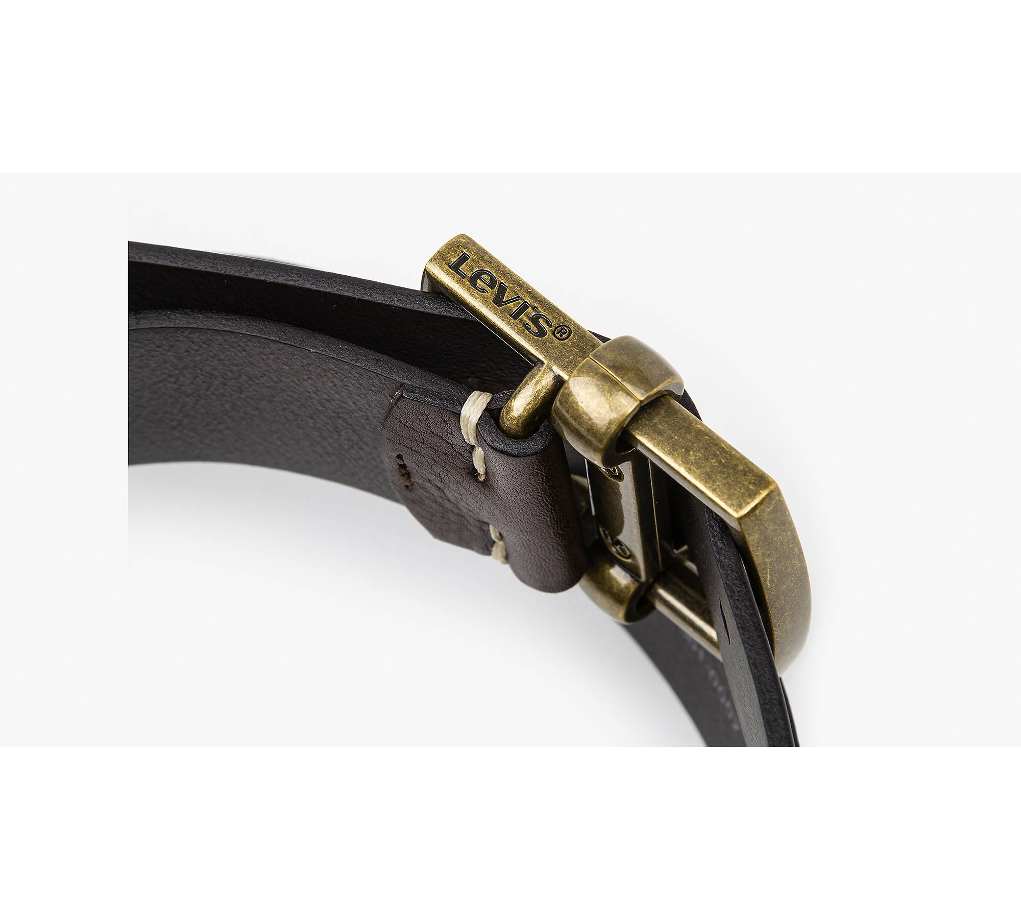 Center Bar Buckle Leather Belt