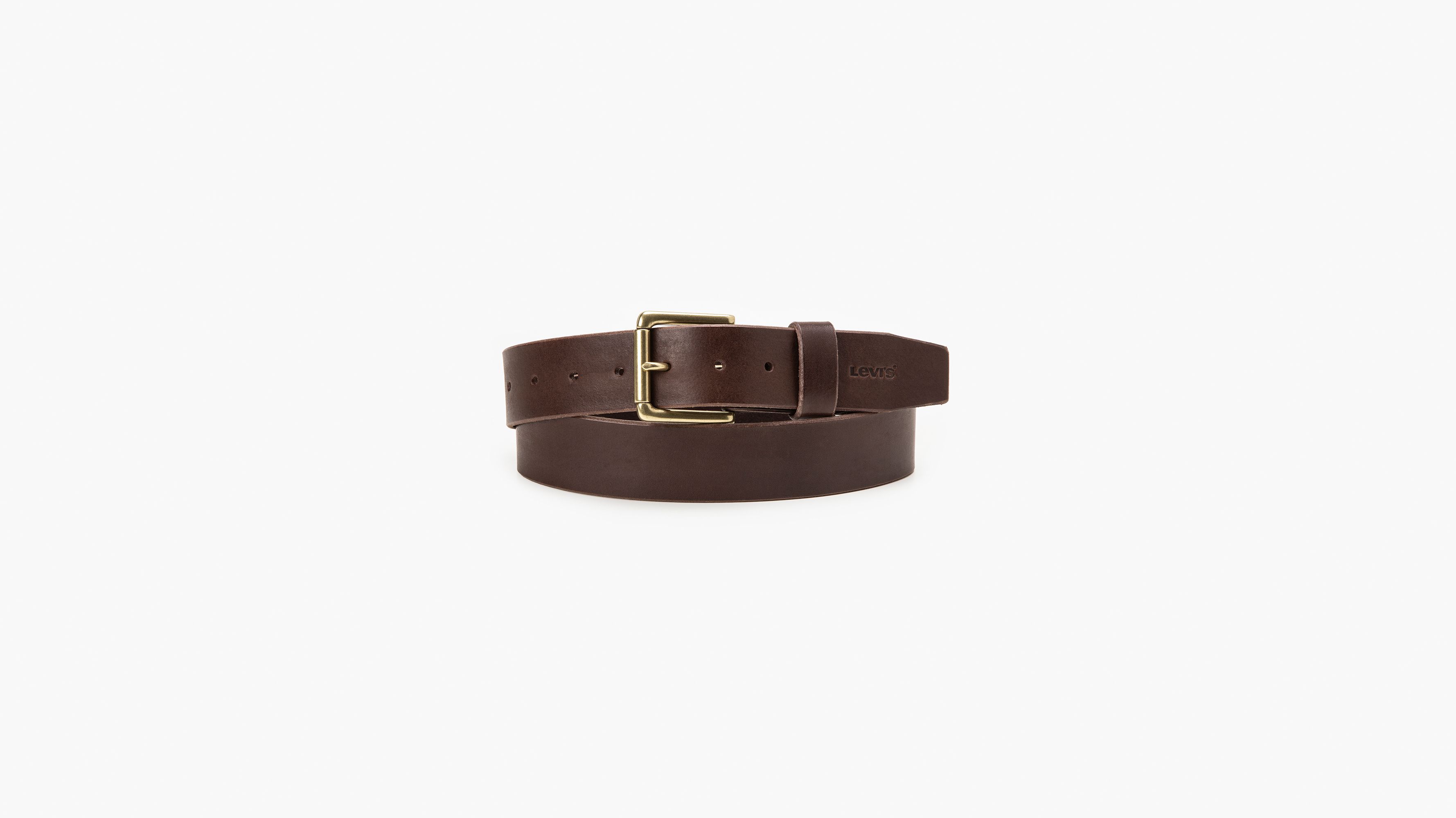 Men's Heritage Lined Full-Grain Leather Belt with Brass Buckle