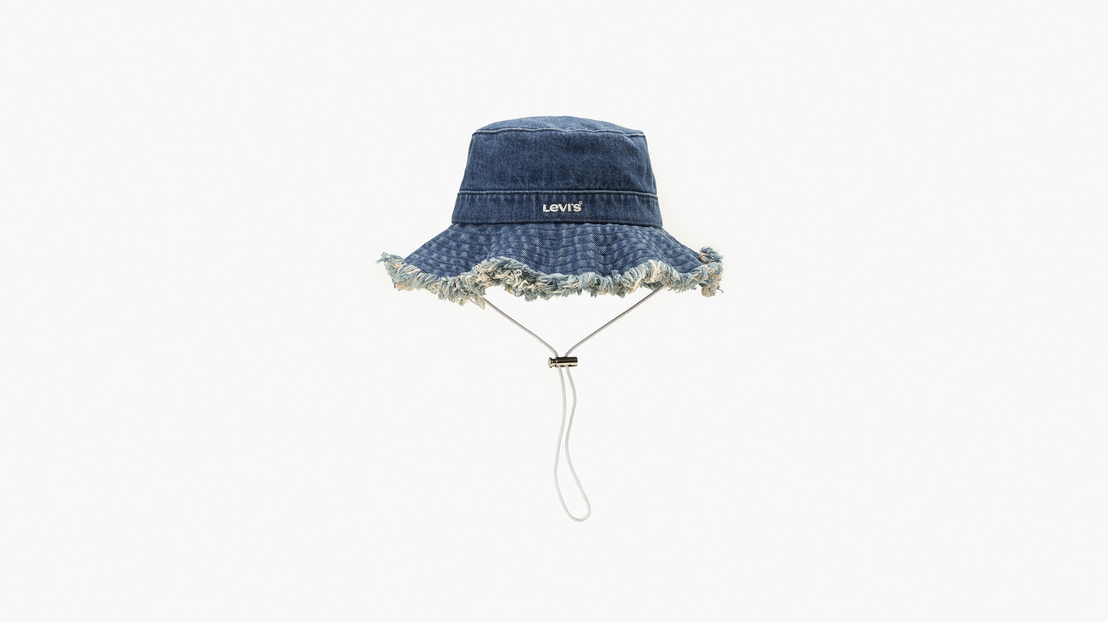 Drawstring Bucket Hat - Blue