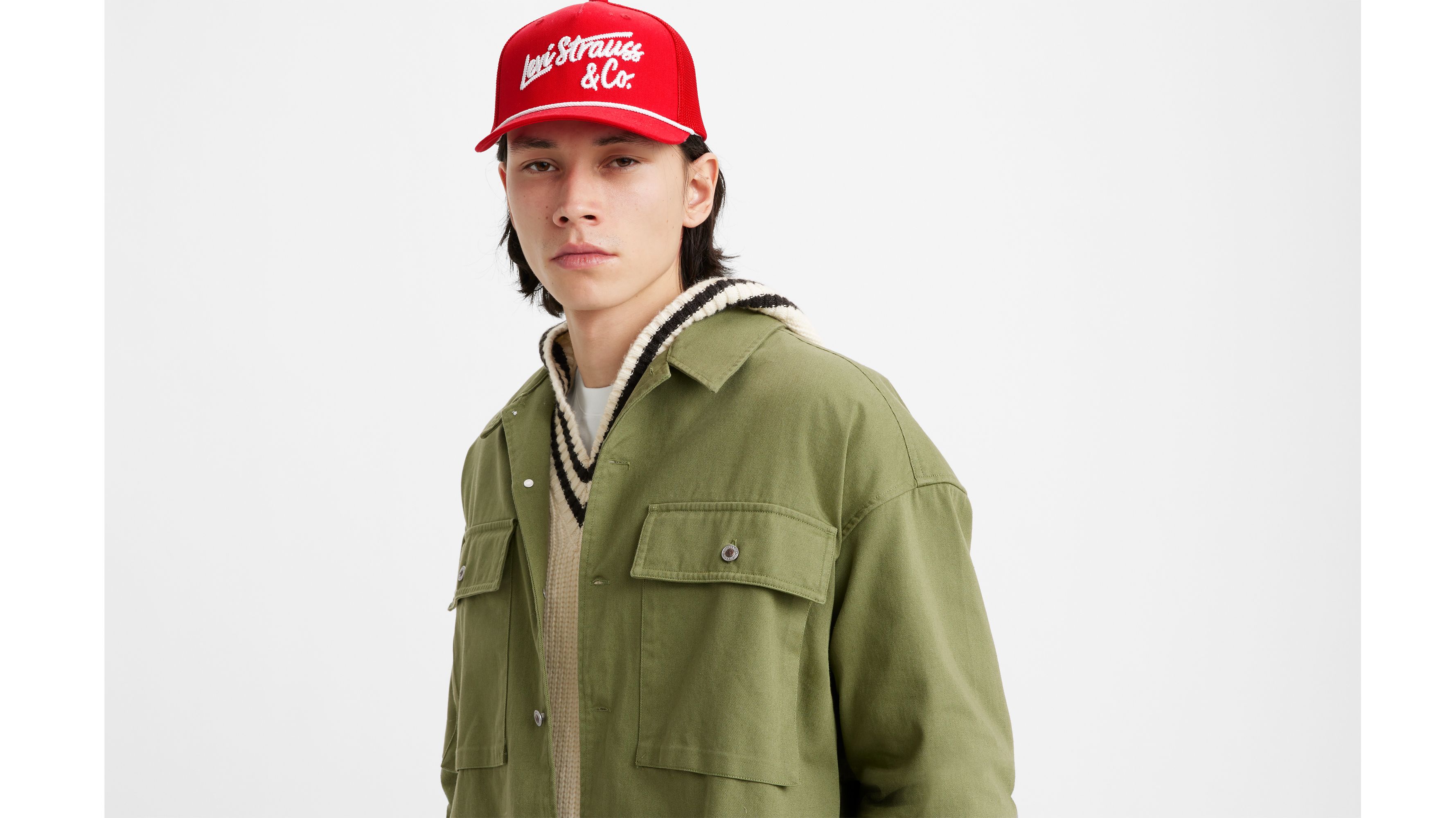 Embroidered Flexfit® Trucker Cap - Red | Levi's® CA