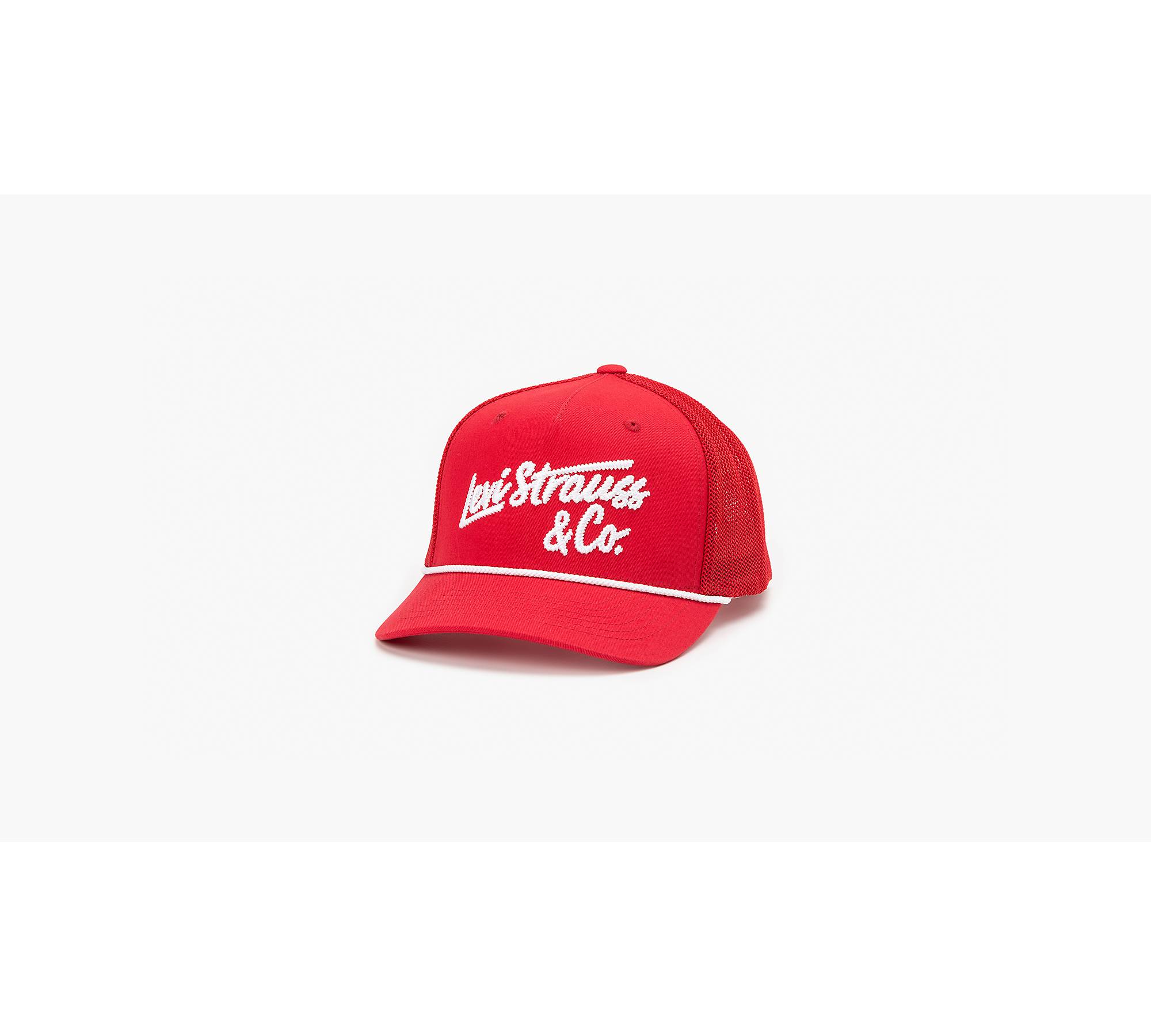Embroidered Flexfit® Trucker Cap - Red