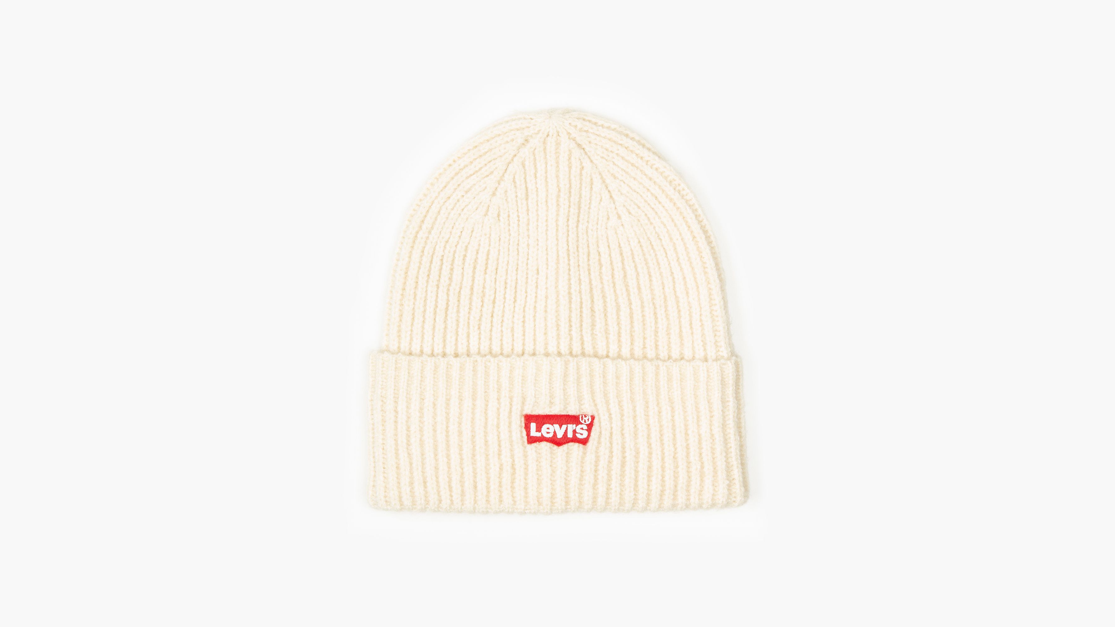 Essential Ribbed Batwing Beanie - White | Levi\'s® US