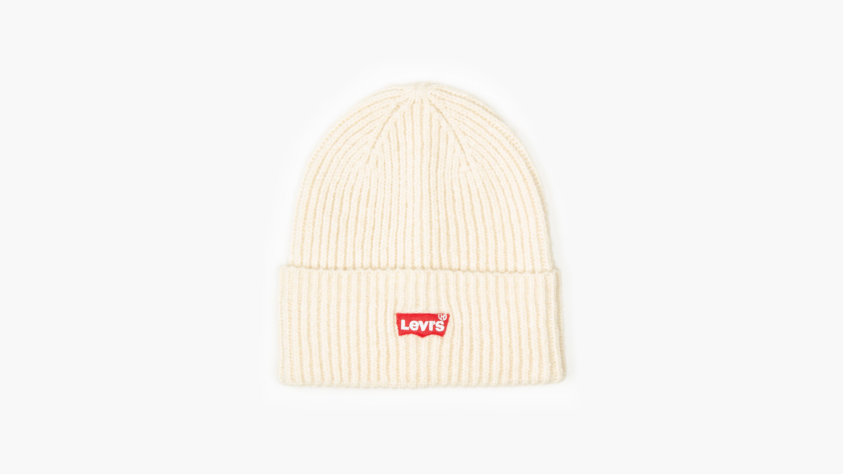 Essential Ribbed Batwing Beanie - White | Levi's® US