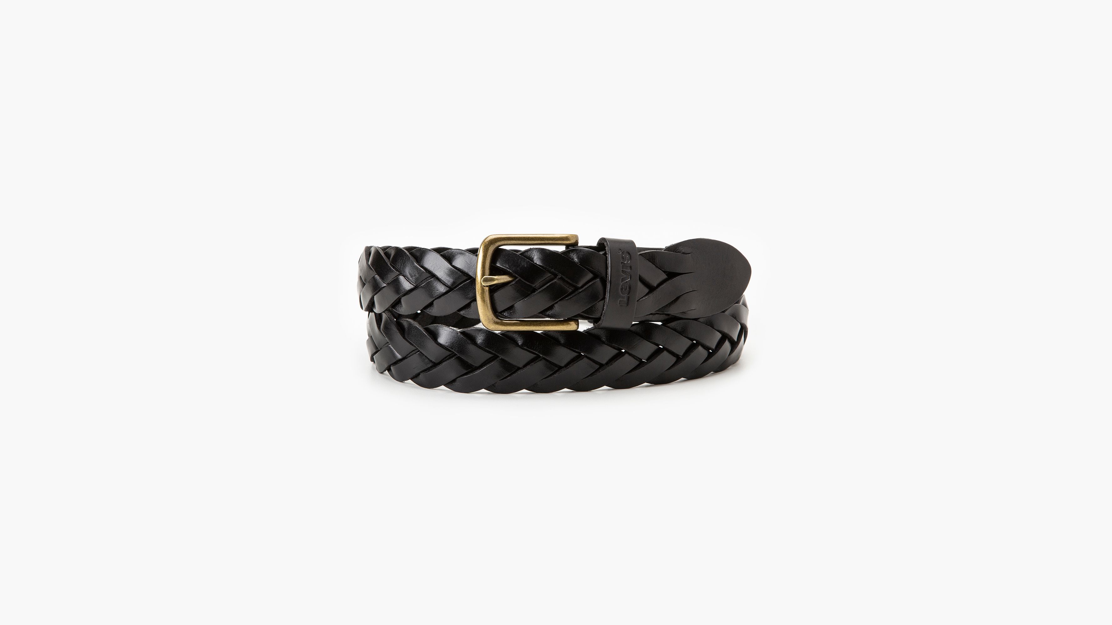 Leather Braid Belt - Black