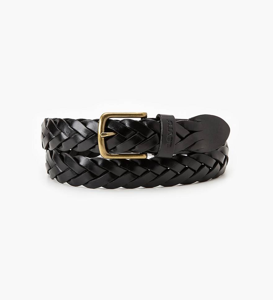 Leather Braid Belt - Black