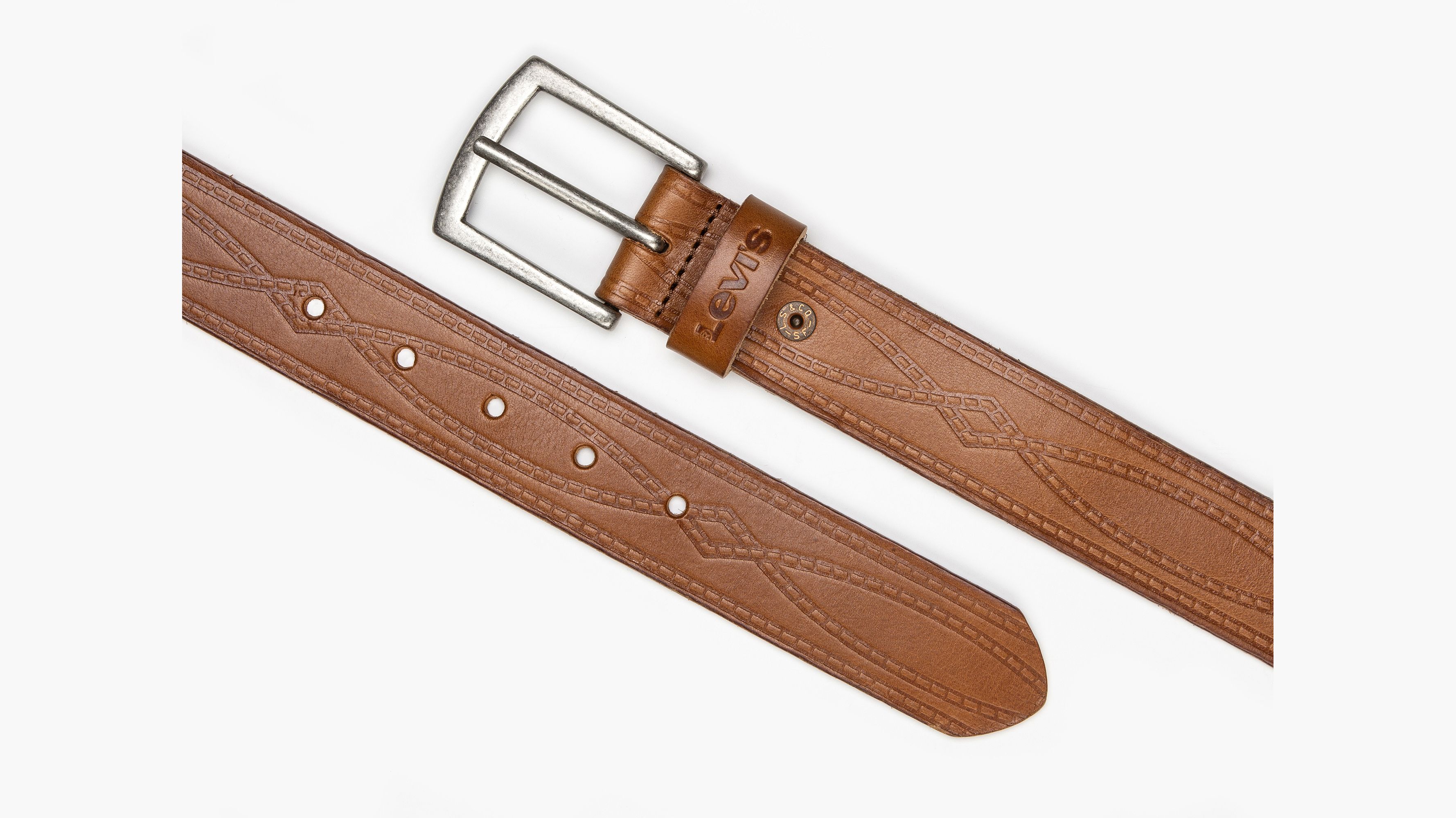 Levi's Embossed Rope Belt - Men's - Medium Brown 42