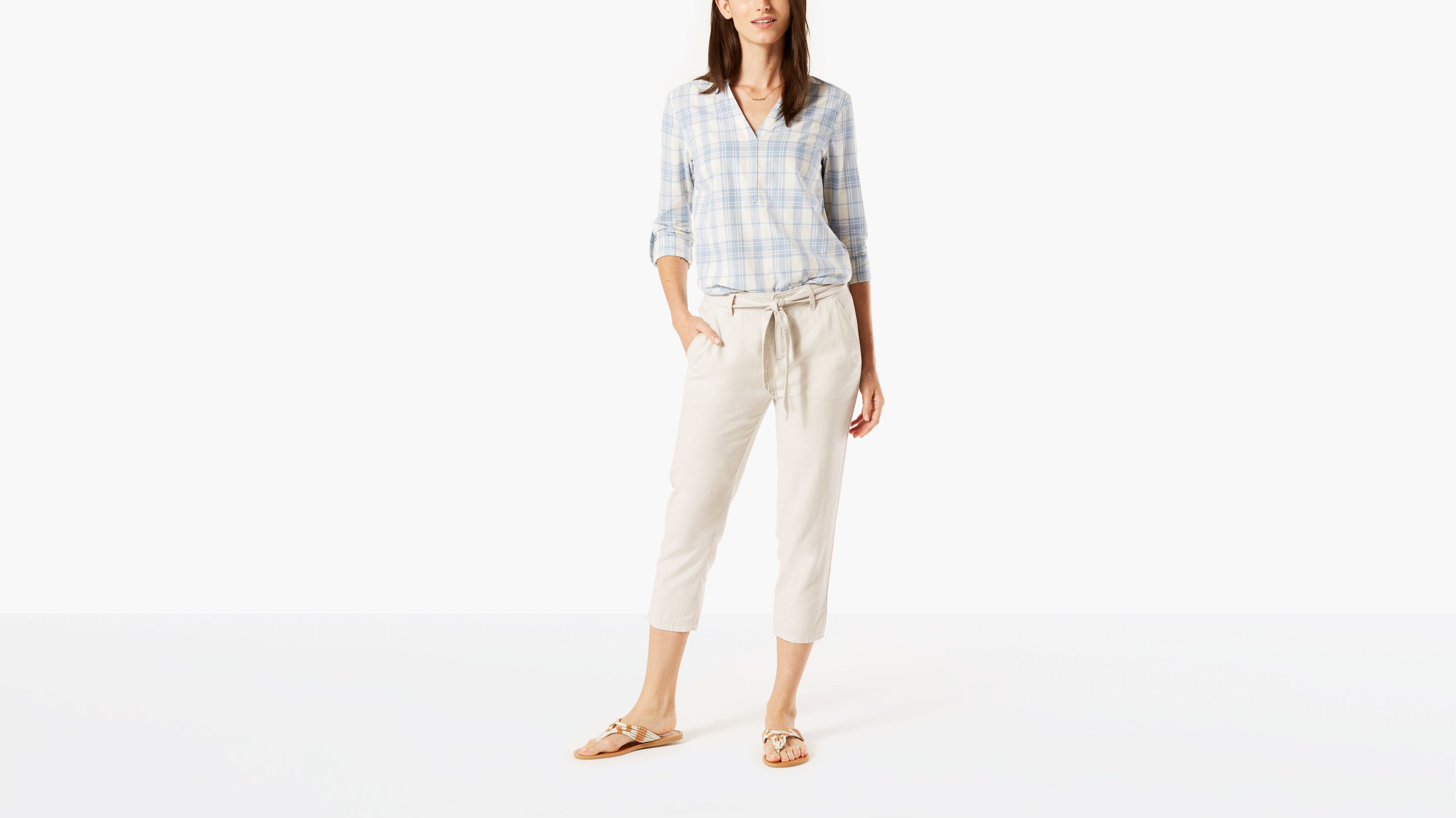 Image of Dockers Linen Capri Pants - Women's M