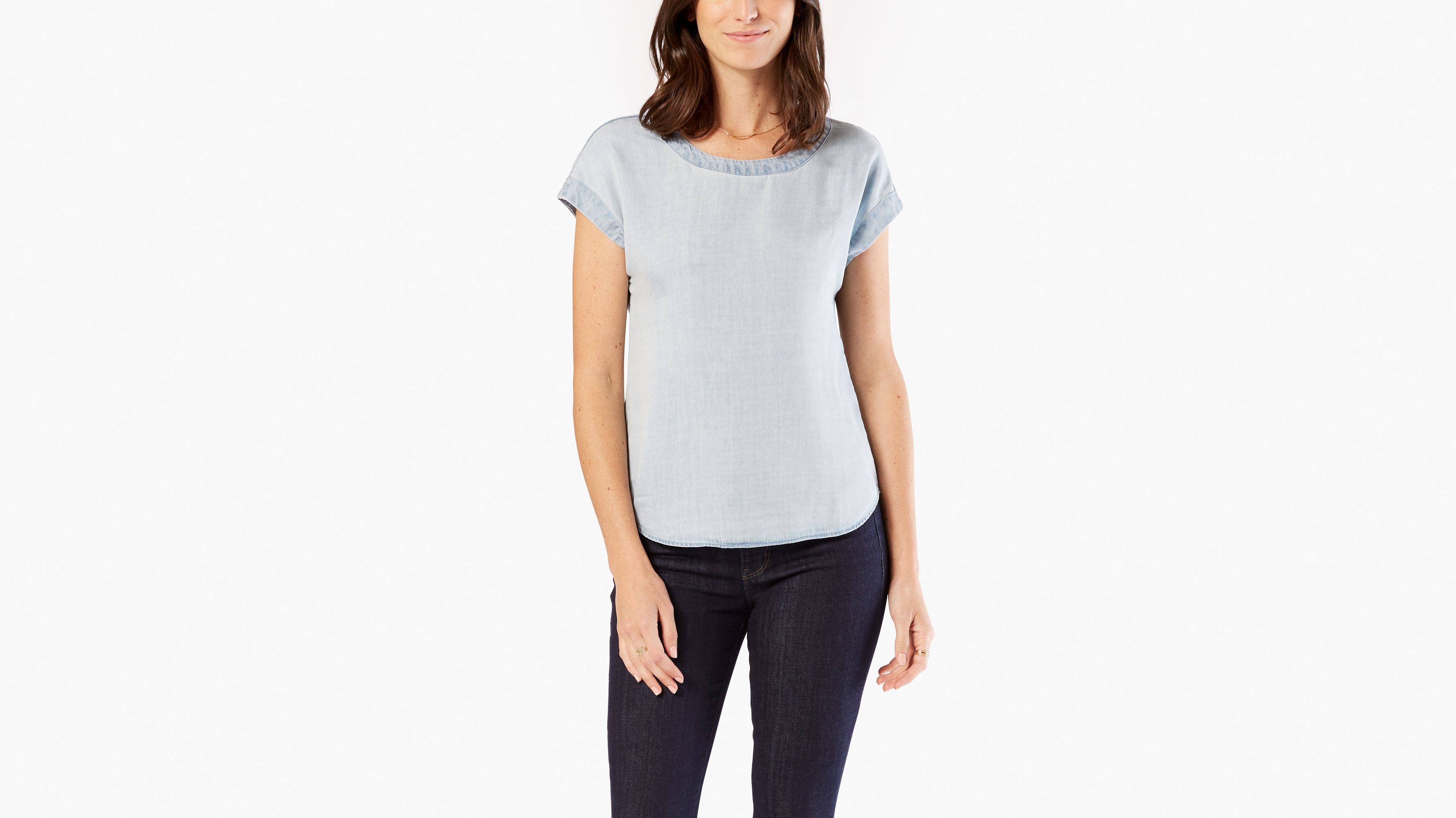 Image of Dockers Cap Sleeve Top Shirt - Women's L