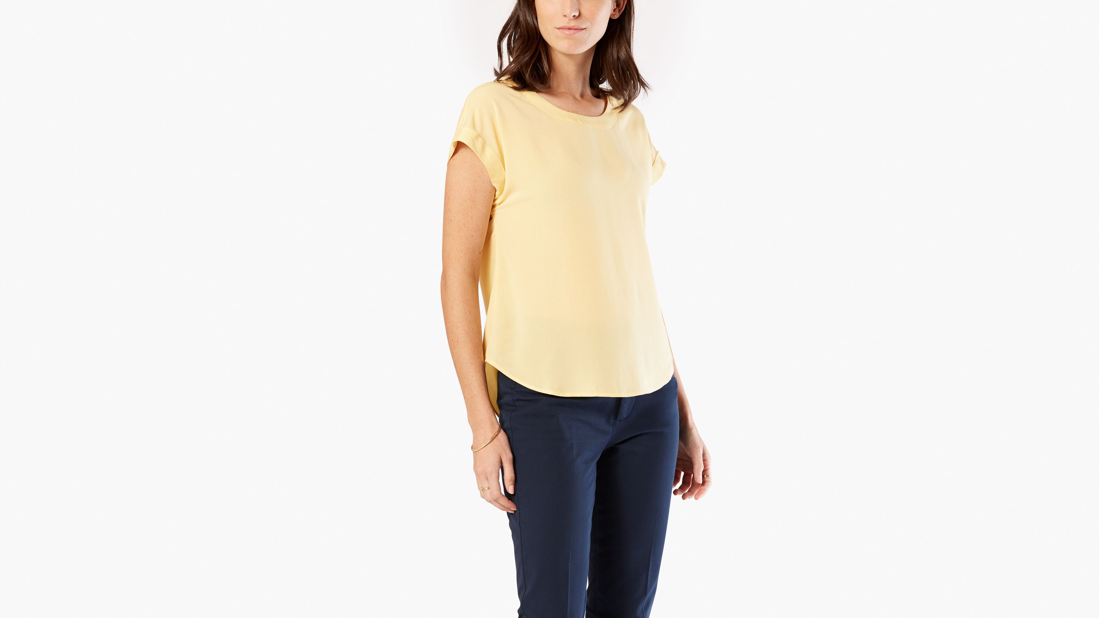 Image of Dockers Cap Sleeve Top Shirt - Women's M