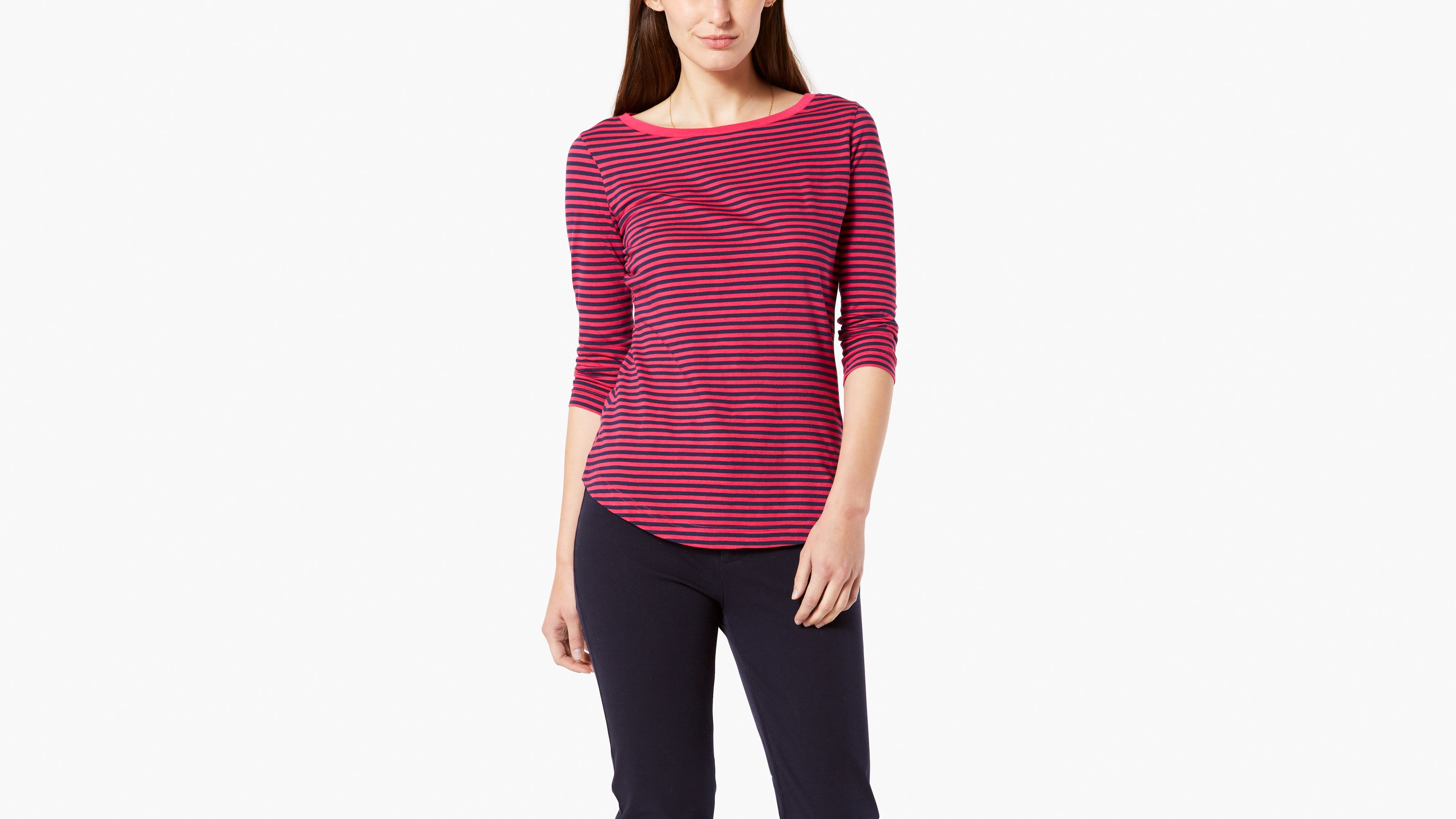 Image of Dockers Stripe Tee Shirt T-Shirt - Women's S