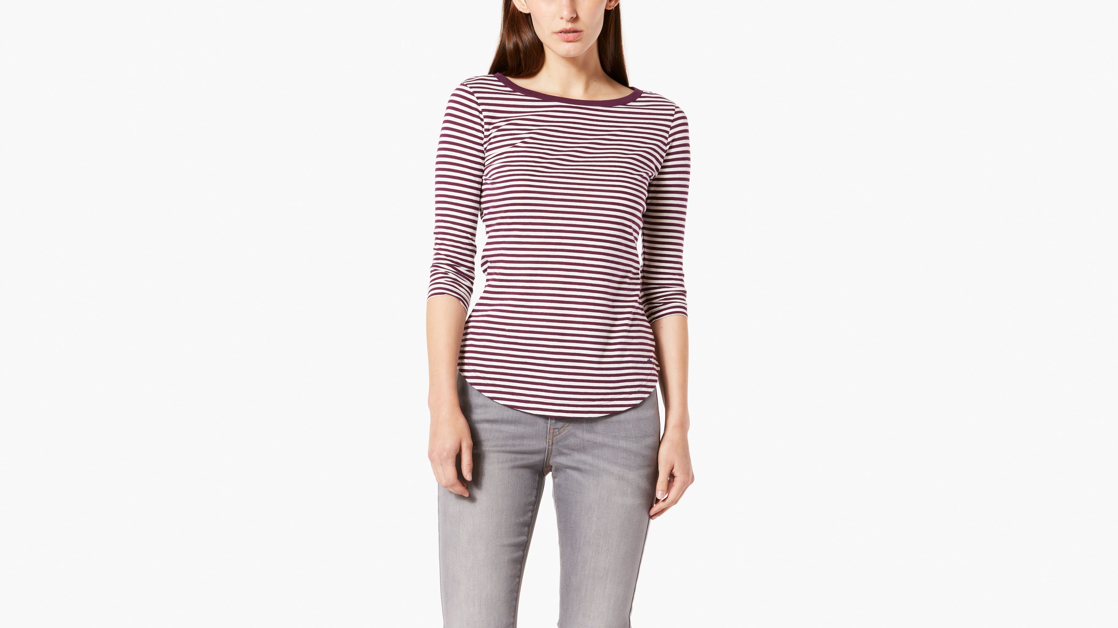 Image of Dockers Stripe Tee Shirt T-Shirt - Women's XS