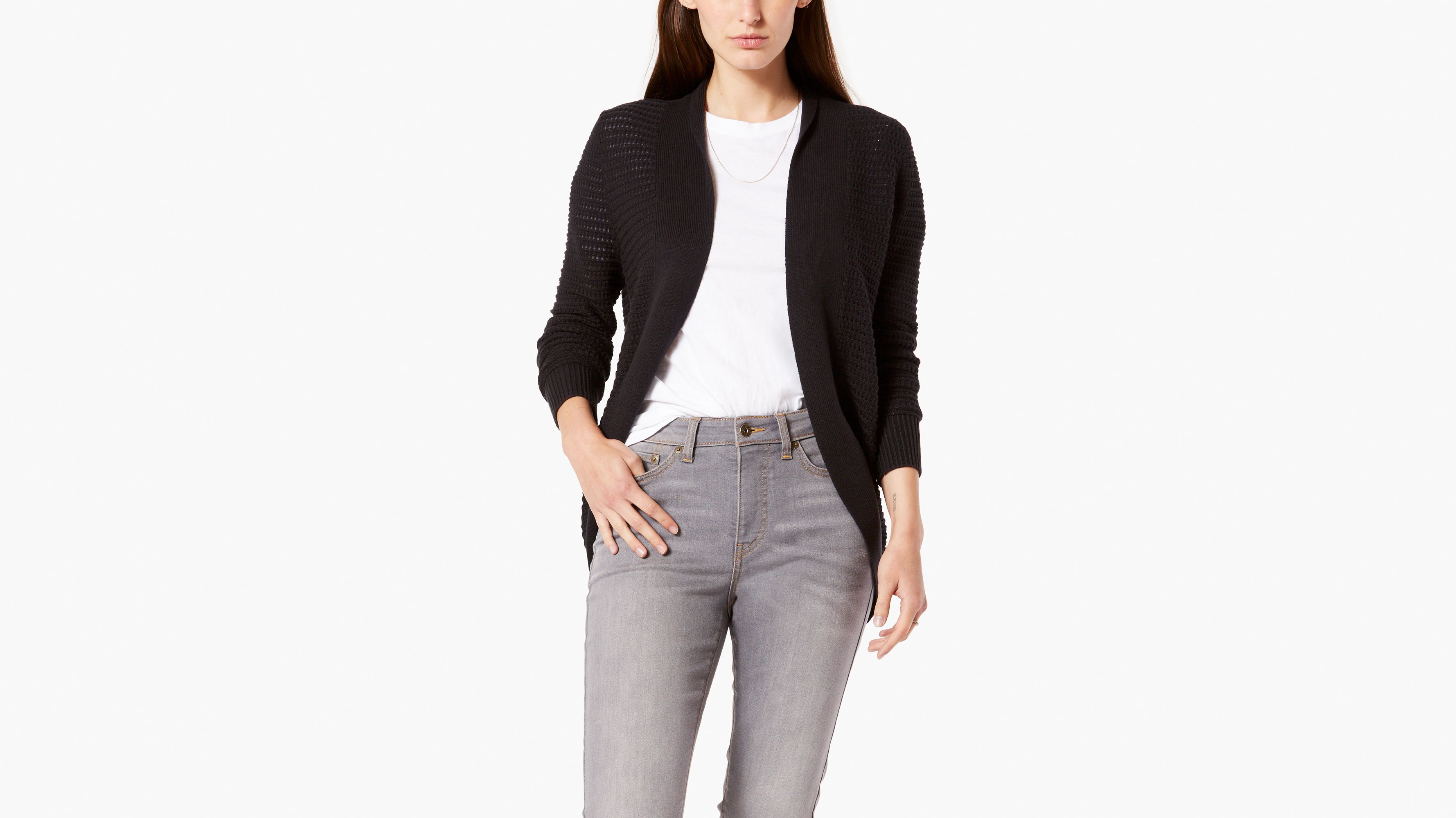 Image of Dockers Open Weave Cardigan Sweater - Women's L