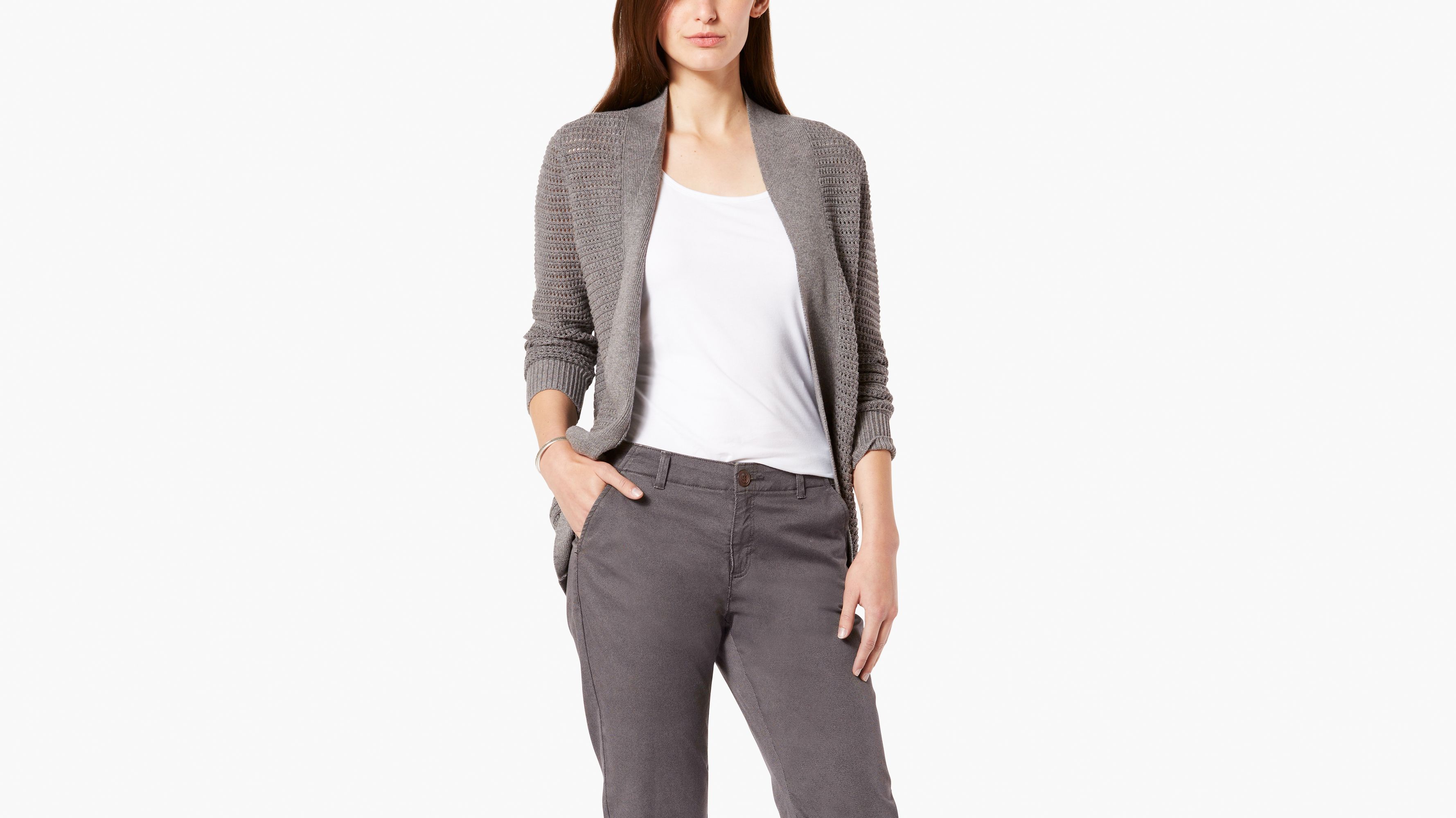 Image of Dockers Open Weave Cardigan Sweater - Women's S