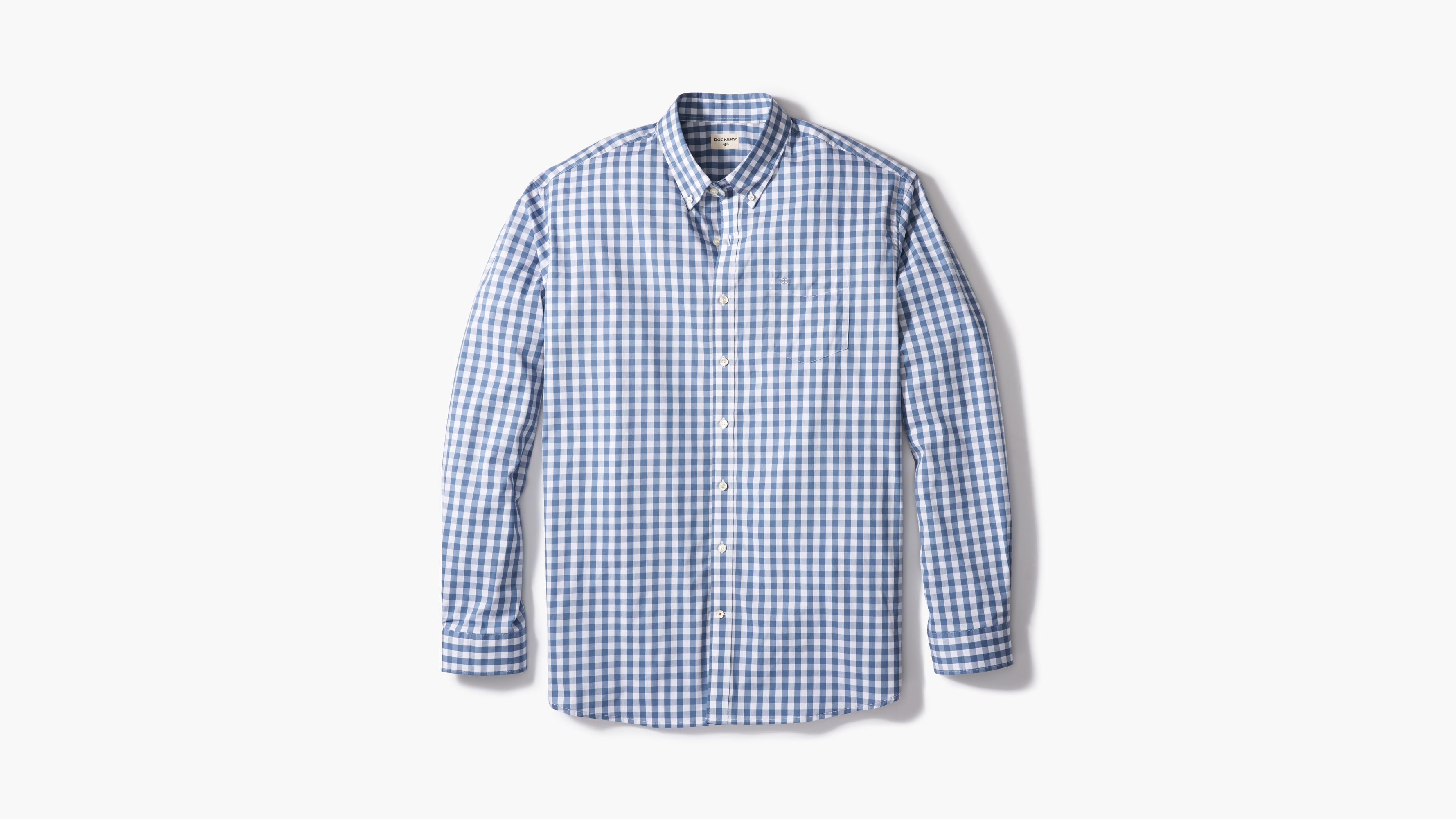 Dockers Mens Big and Tall Long Sleeve No Wrinkle Stretch Button-Front Shirt
