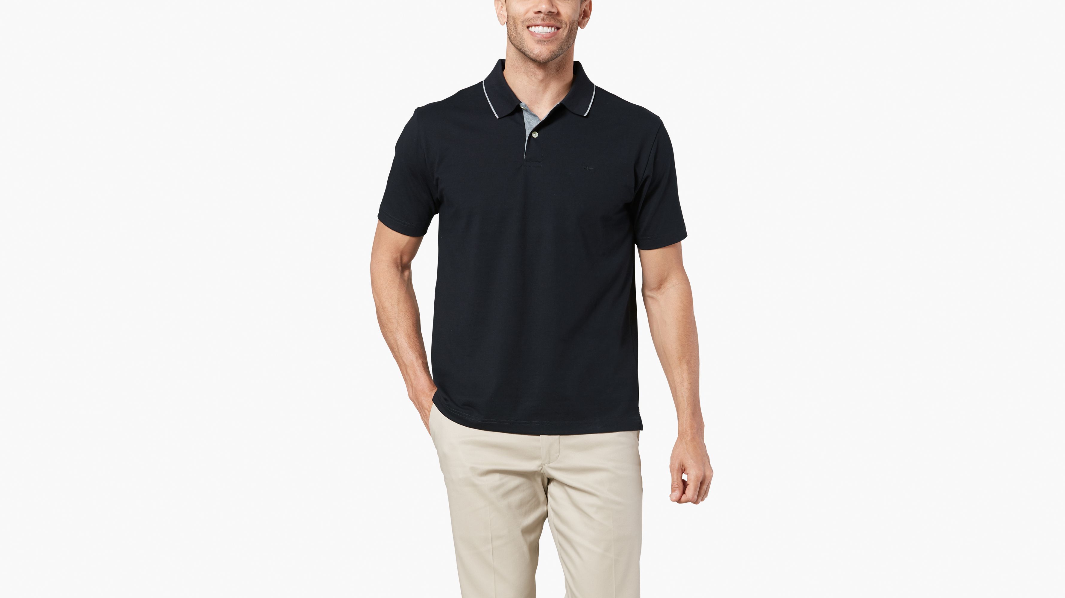 big and tall black polo shirts