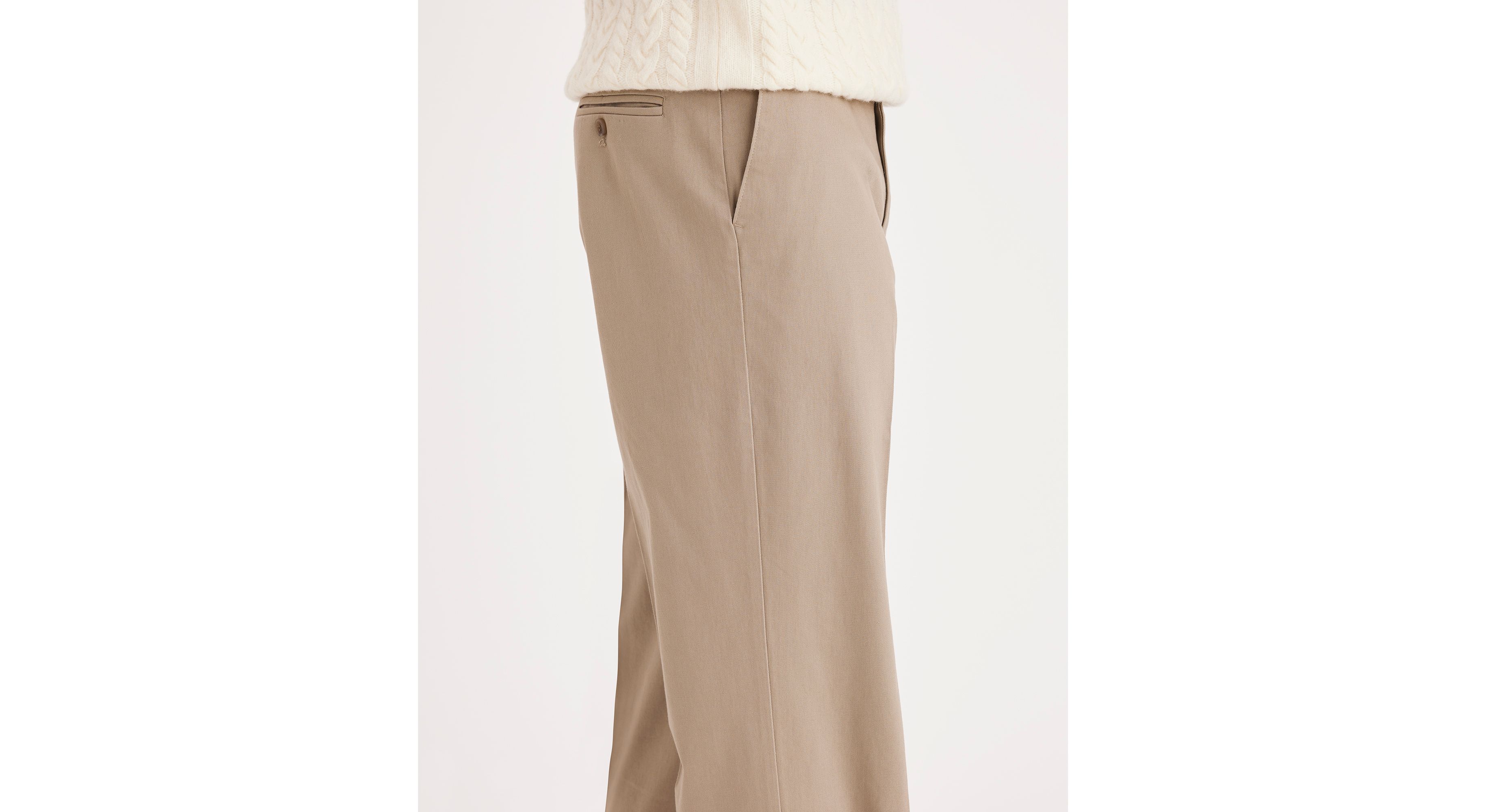 Dockers Slim Fit Flat Front Pants 31 X 32 Signature Branch Brown Khaki NWT